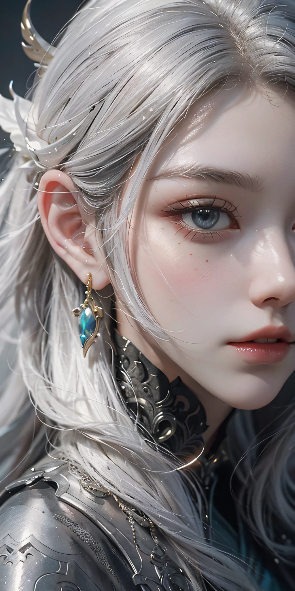 a close up of a woman with white hair and a white mask, beautiful character painting, guweiz, artwork in the style of guweiz, white haired deity, by Yang J, epic exquisite character art, stunning character art, by Fan Qi, by Wuzhun Shifan, guweiz on pixiv artstation