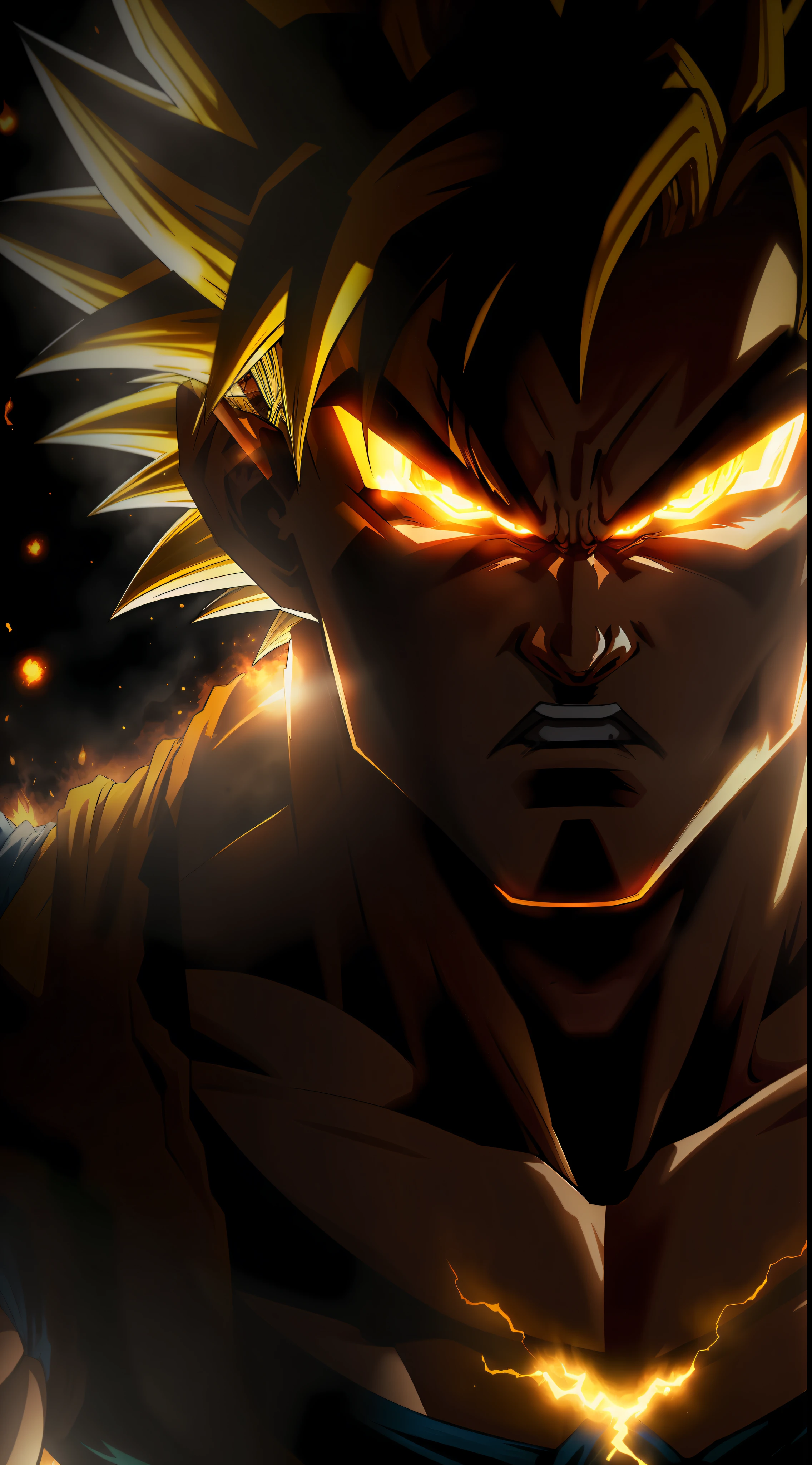 "An epic masterpiece in the comic style, showcasing the explosive power of Goku as a Super Saiyan 3 with his signature long, glowing yellow hair and the absolute best quality possible."