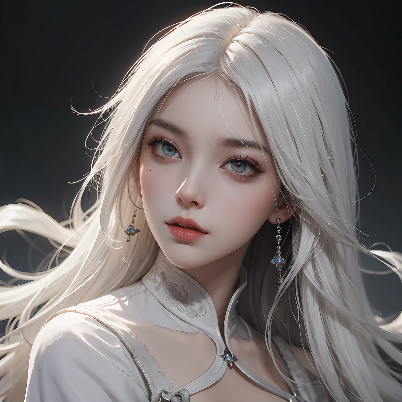 a close up of a woman with white hair and a white mask, beautiful character painting, guweiz, artwork in the style of guweiz, white haired deity, by Yang J, epic exquisite character art, stunning character art, by Fan Qi, by Wuzhun Shifan, guweiz on pixiv artstation --auto