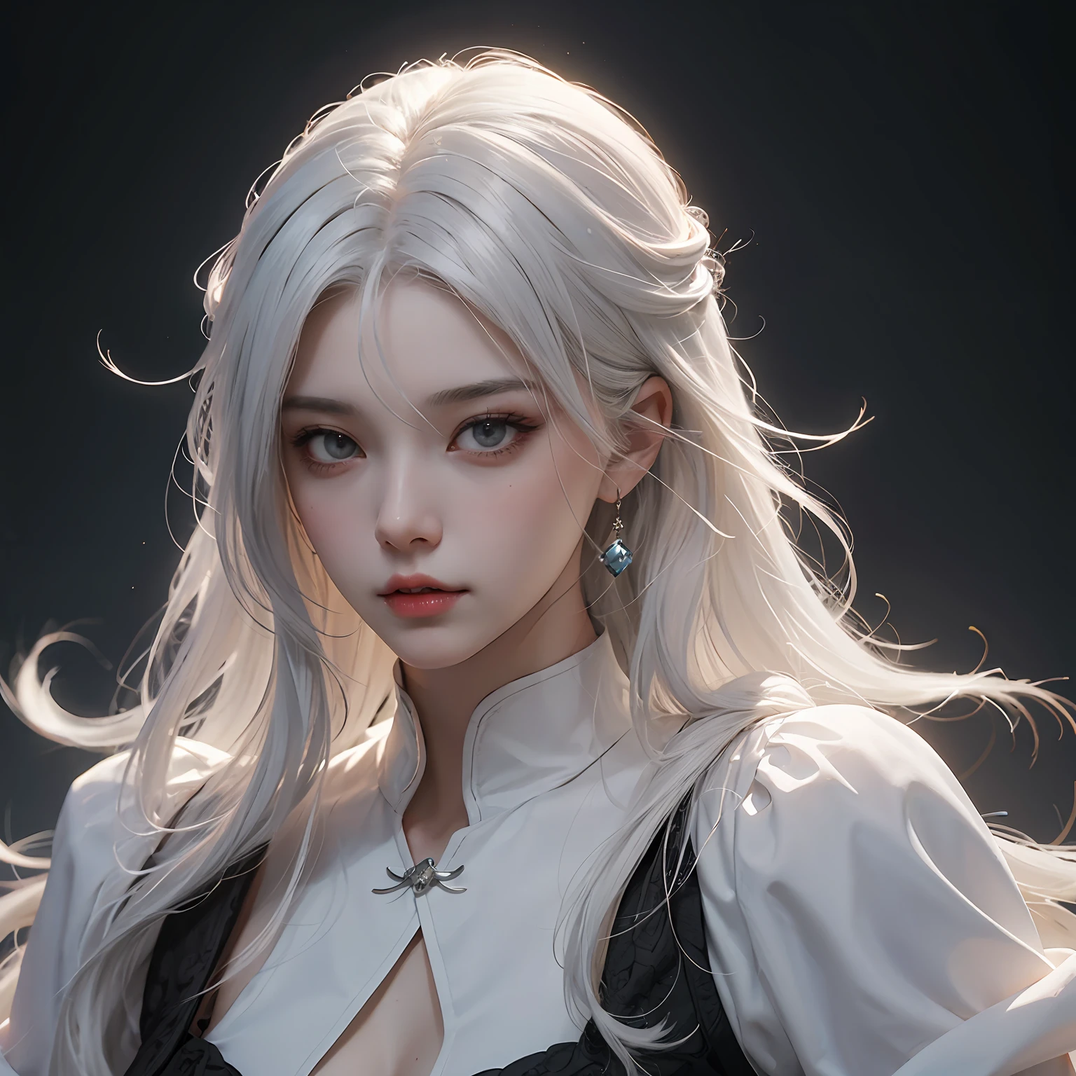 a close up of a woman with white hair and a white mask, beautiful character painting, guweiz, artwork in the style of guweiz, white haired deity, by Yang J, epic exquisite character art, stunning character art, by Fan Qi, by Wuzhun Shifan, guweiz on pixiv artstation --auto