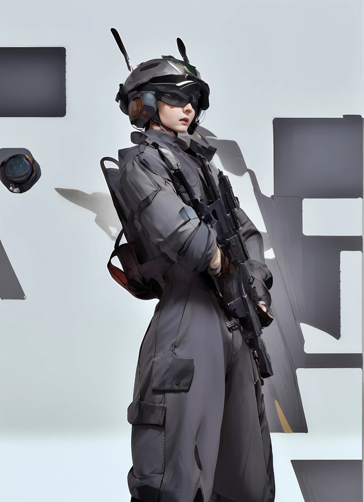 Holding a gun, putting your hand on a gun, holding a gun, naturally holding a gun