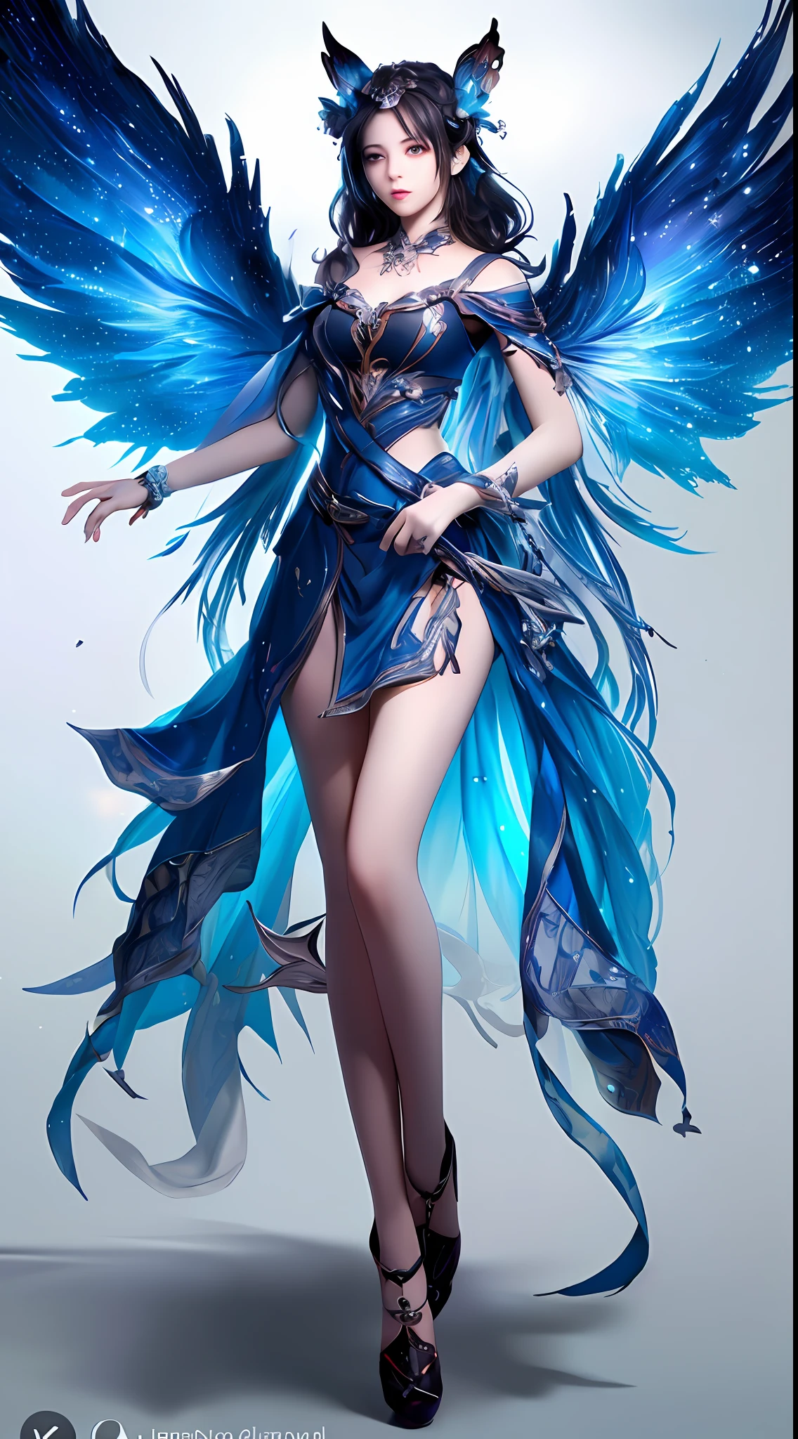 (8k, RAW Photo: 1.2), Best Quality, Illustration, Beautiful Painting, 1 Woman, Beautiful Face, Delicate Skin, Gorgeous Bun, Hair Accessories, Hanfu, Full Body, Huge Colored Wings on the Back, High Detail, Accent, Color Ink Painting, Splash Color, (((colorful)), lycoris, Sketch, Denoising, Splashing ink, Dramatic, Cinematic, Particle Special Effects, Fairy Style, White Background, Super High Resolution, Best Shadow, RAW, (HDR) (wallpaper) (cinematic lighting), masterpiece, (very detailed CG unified 8k wallpaper)