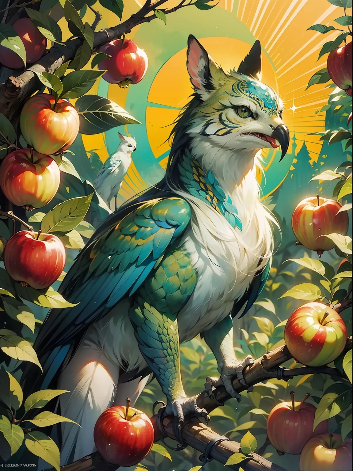 art by aaron horkey, epic poster, forest,
branch of apple, beautiful bird eating fruit
watercolor painting, Jean-Baptiste Monge style, bright, beautiful in spring, big perfect eyes, rim lighting, lights, magic, fantasy, digital art, wlop, artgerm and james jean