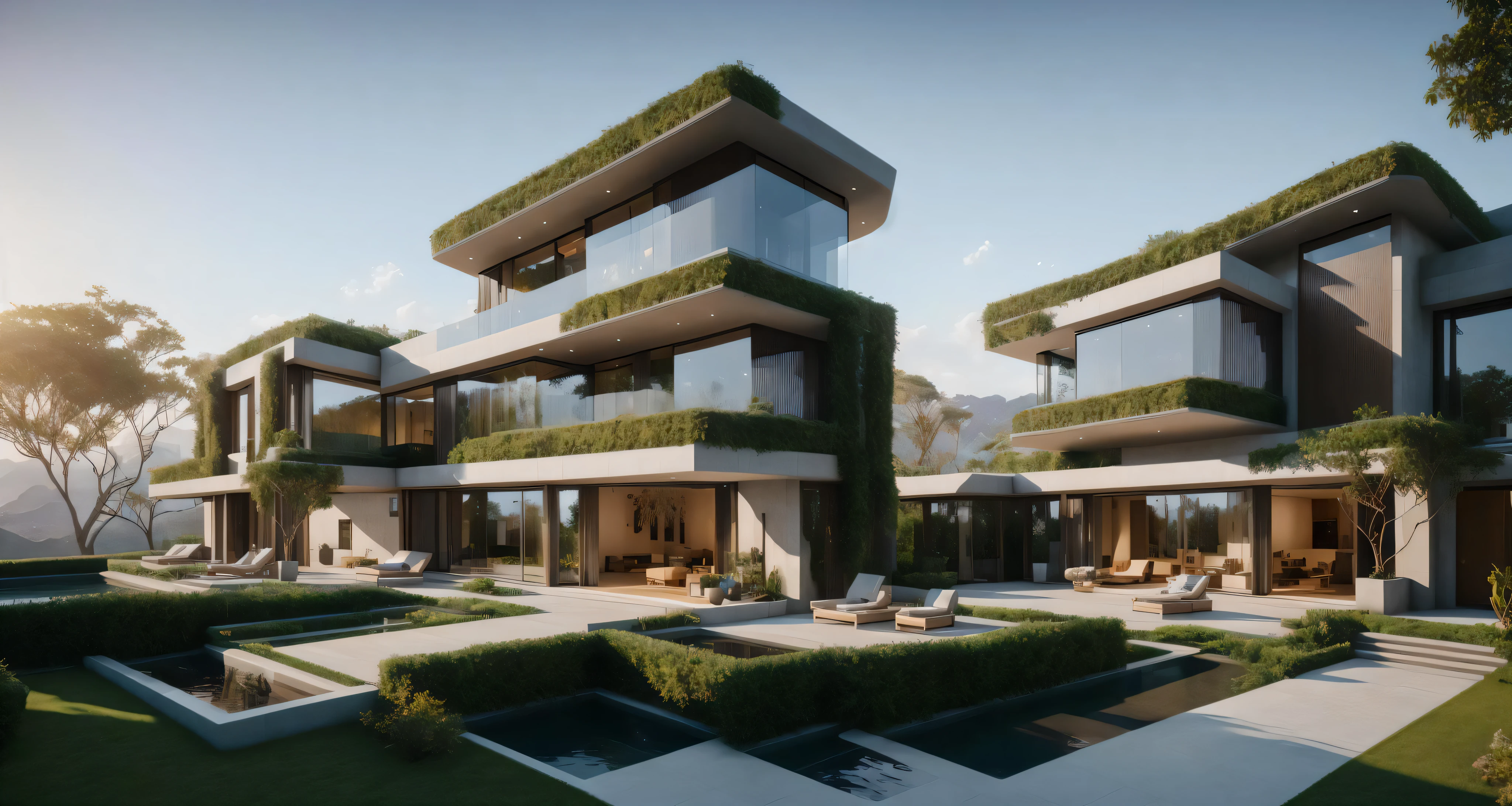 Master architect, house in the city, futuristic, modern, highly valuable , masterpiece, detailed symmetrical digital art, highly detailed, awe-inspiring, 8K, mythological, beautiful, masterpiece, award-winning, sharp focus, intricate, dramatic lighting, 8k, UHD, HDR, Unreal Engine 5, Photorealism, HD Quality, 8k resolution, High Definition, Digital Art, Unreal Engine, Highly Detailed, Realistic, Detailed, Refined, Highly Detailed, Soft light, Cinematic Lighting, Unreal Engine, octane render, post production, 4K, super wide angle, HD, 8K, 3D, super wide angle, epic scene, intricate, digital