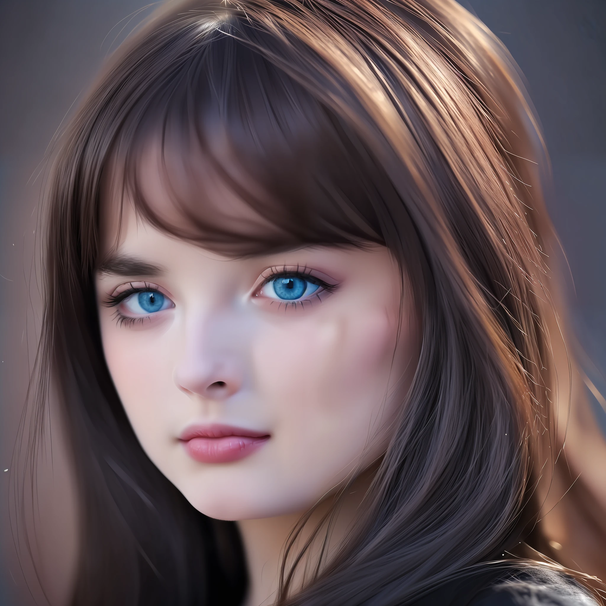 a close up of a woman with long hair and blue eyes, digital art. photo realistic, realistic digital painting, photorealistic digital painting, realistic portrait photo, gorgeous digital painting, realistic cute girl painting, very realistic digital art, hyperrealistic teen, photorealistic beautiful face, stunning digital painting, beautiful realistic face, beautiful digital painting, ultra realistic digital painting, adorable digital painting