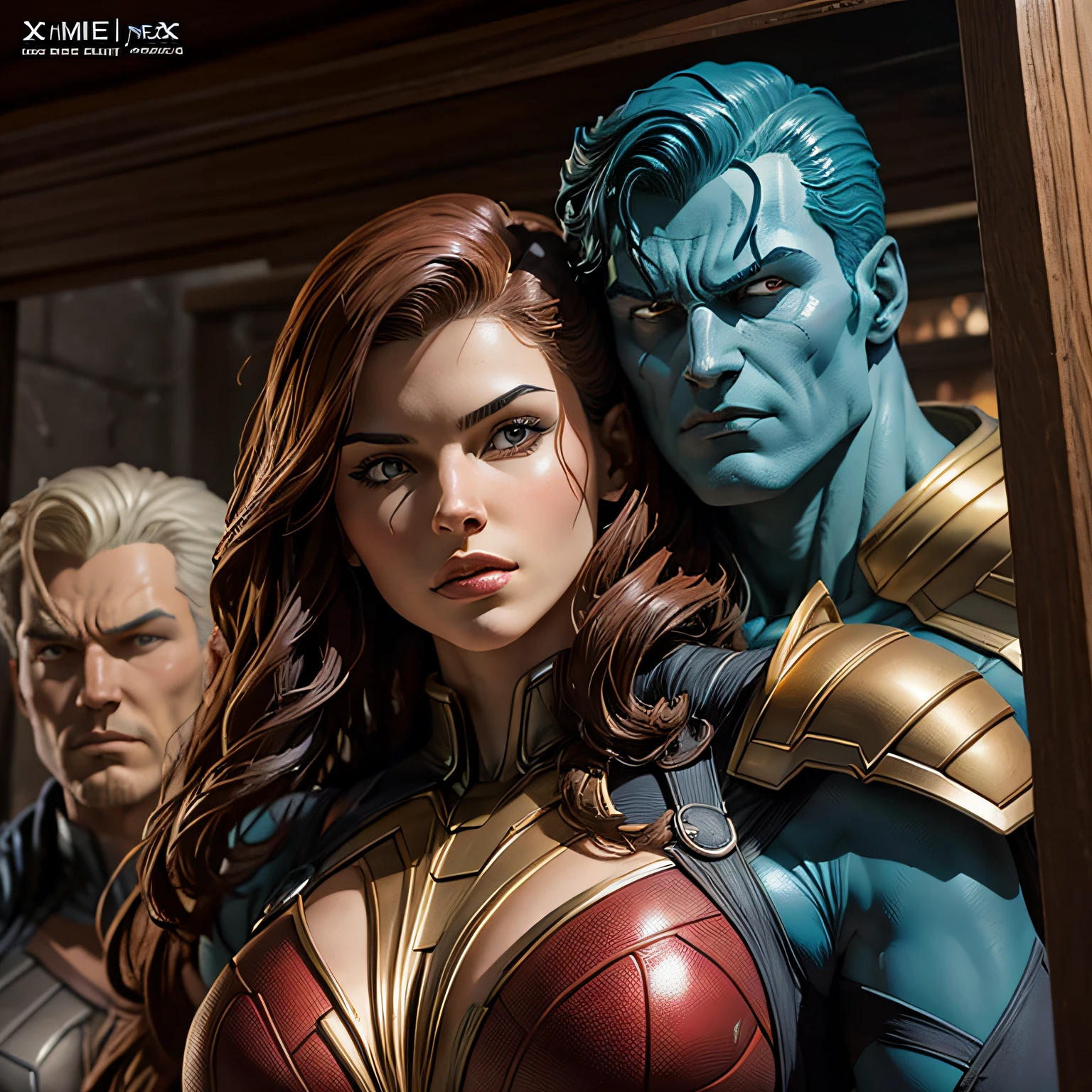 sculpture portrait made of bronze x-men by jim lee --auto