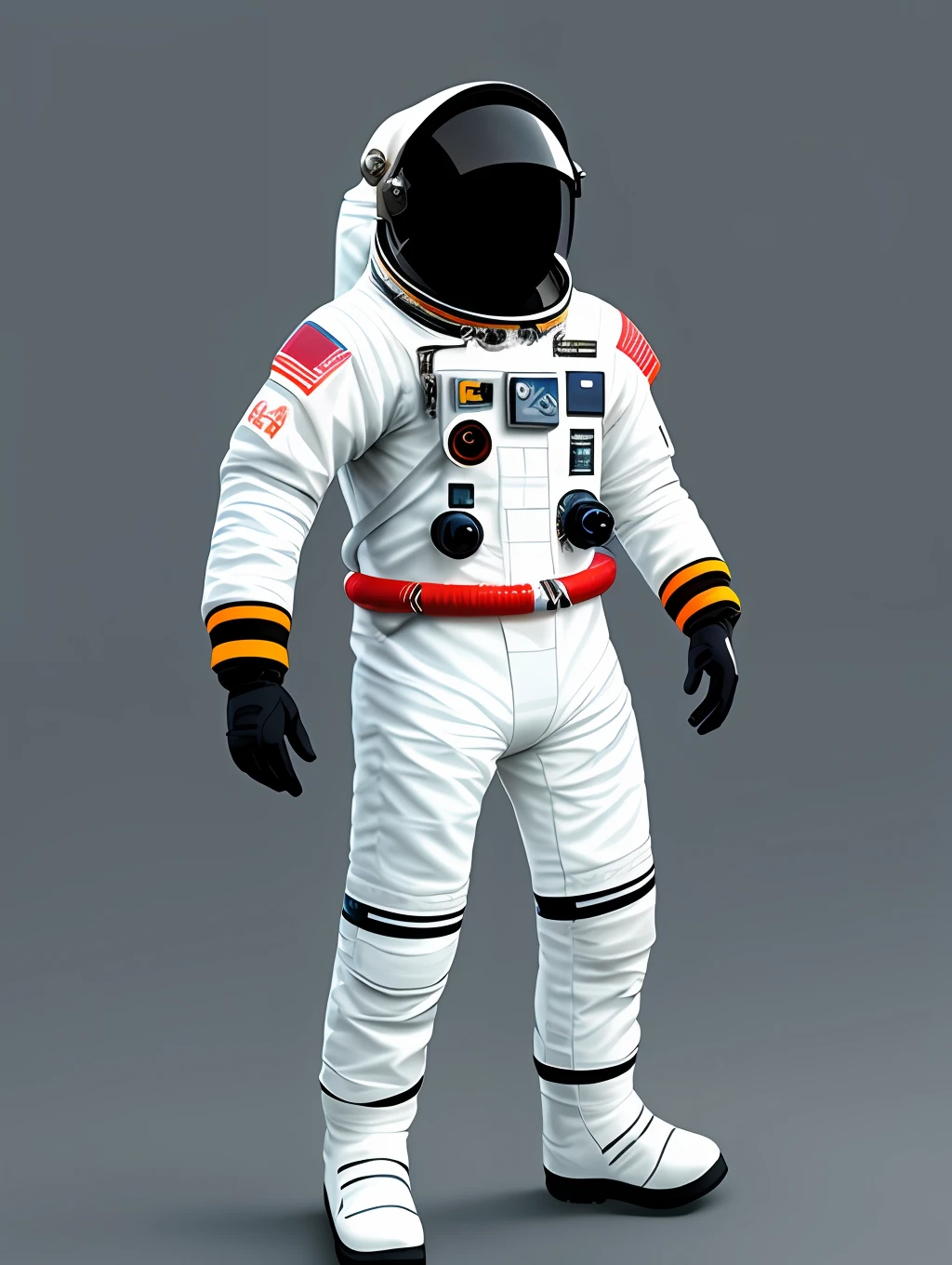 Astronaut with an advanced suit, concept art, full body, realistic, ultra realistic, white background