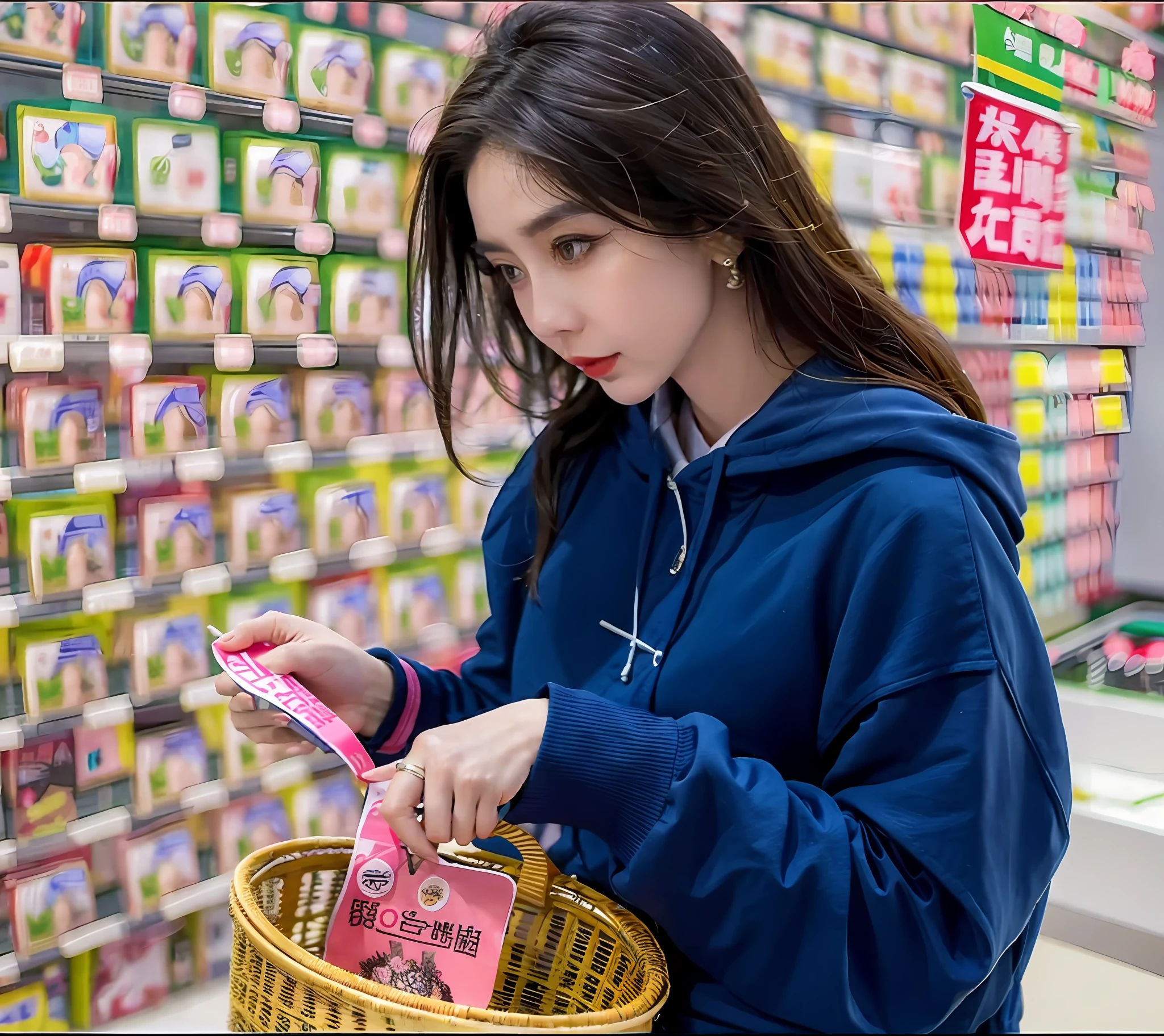 Araki woman in blue holding basket,,8k)), candid 🤮 💕 🎀 🤬 photo, taken by Kanbun Master,, Gongbi, Urzan, Li Zixin, appeared in the mall, dressed in blue, Ye Wenfei, 🎀 🔞🤡 😭 🤮 💕 in the mall