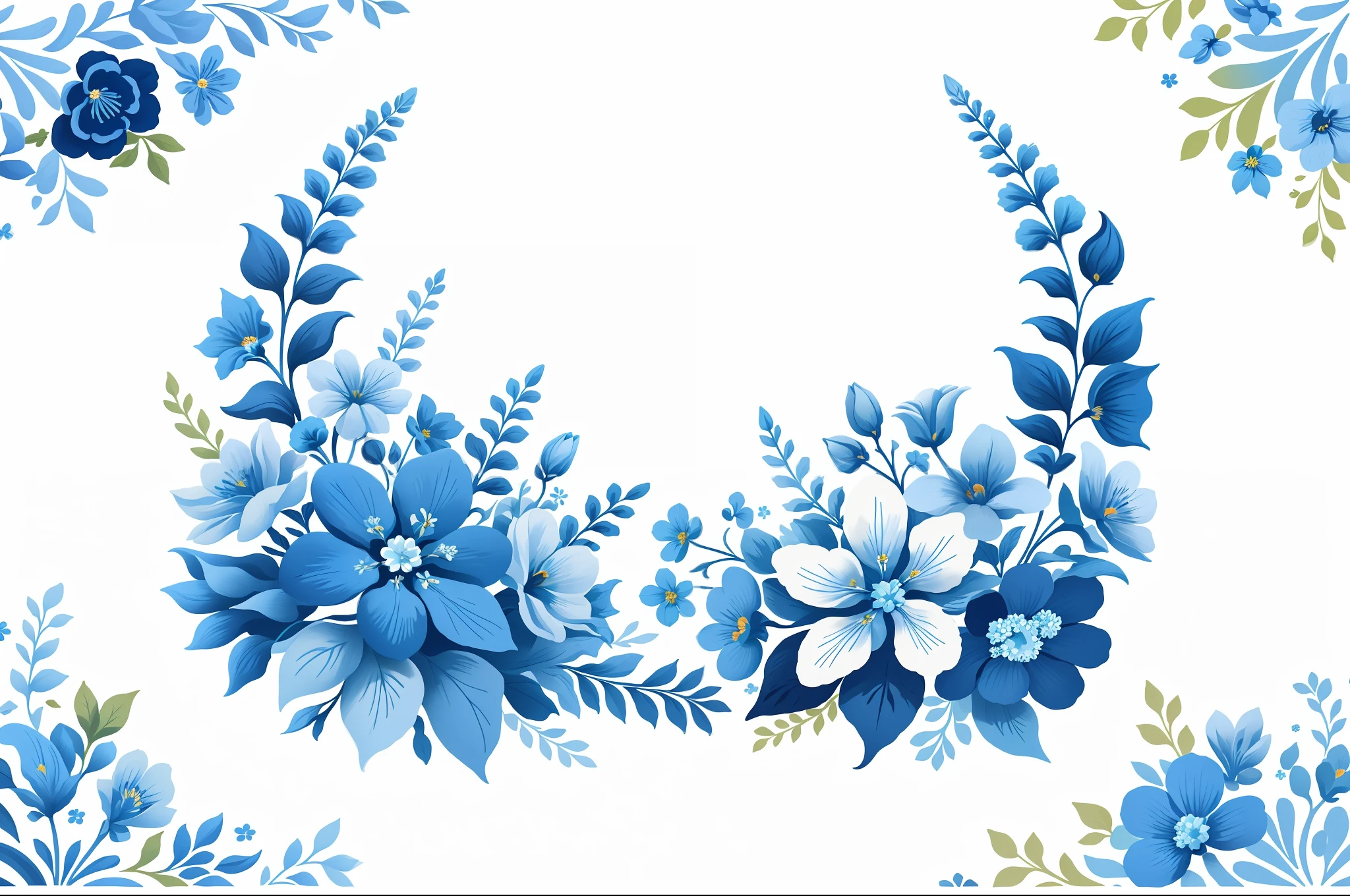 Not full picture, pure white background, white background with many blue flowers on white background: 3, flower background, blue flower accent, flower wallpaper, flowers, floral patterns