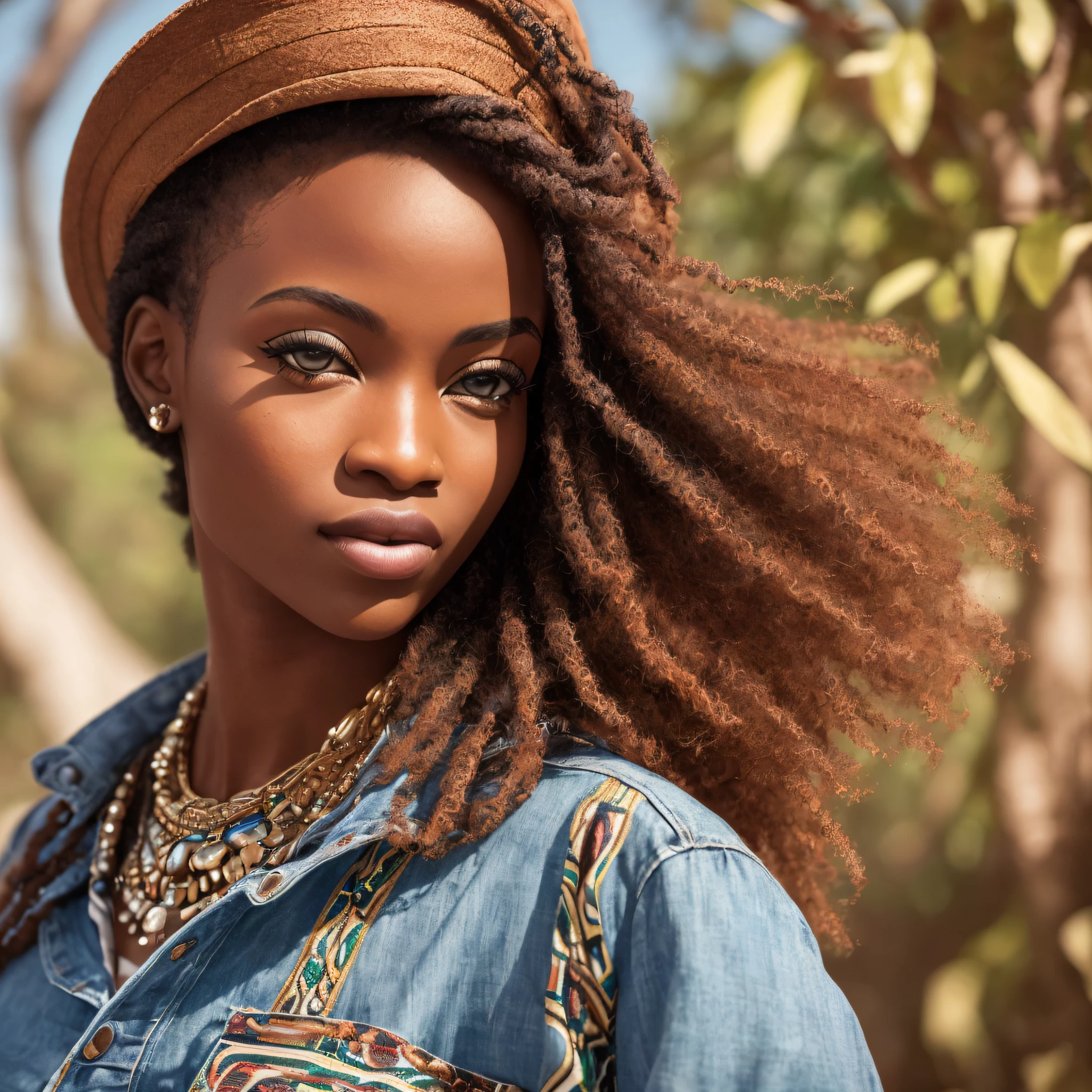 "(((A woman with an unparalleled beauty of African nationality)))"
- Image Type: Photography
- Subject Description: A woman of incomparable beauty, with traits that reflect the rich diversity of African heritage.
- Art Styles: Realism
- Artistic Inspirations: Vogue Magazine Photo Portraits, Fashion Photography by Mario Testino
- Camera: DSLR camera
- Framing: Foreground (Close-up)
- Render-Related Information: High resolution (8K), detailed lighting highlighting the model's features, soft and flattering natural light, enhancing the unique beauty of the African model. --auto