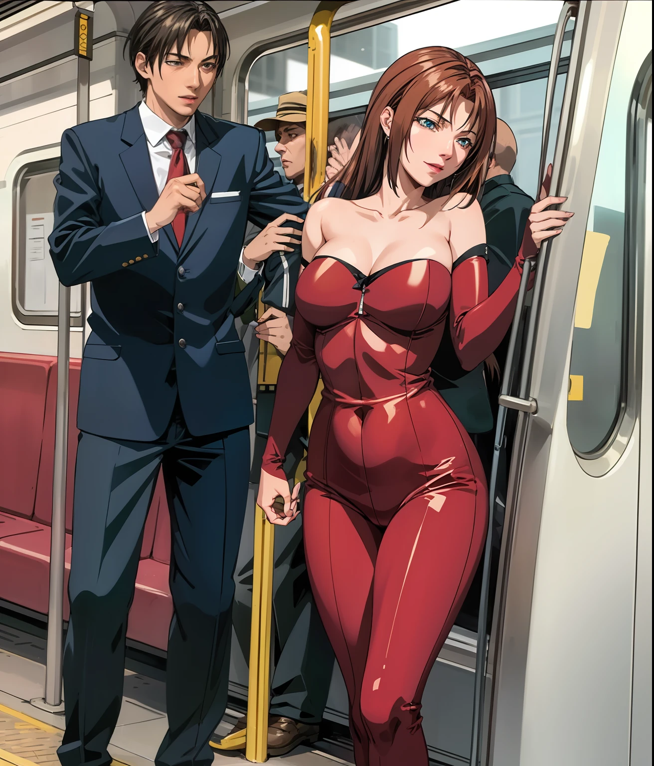 Kitami Reika, being groped in a train