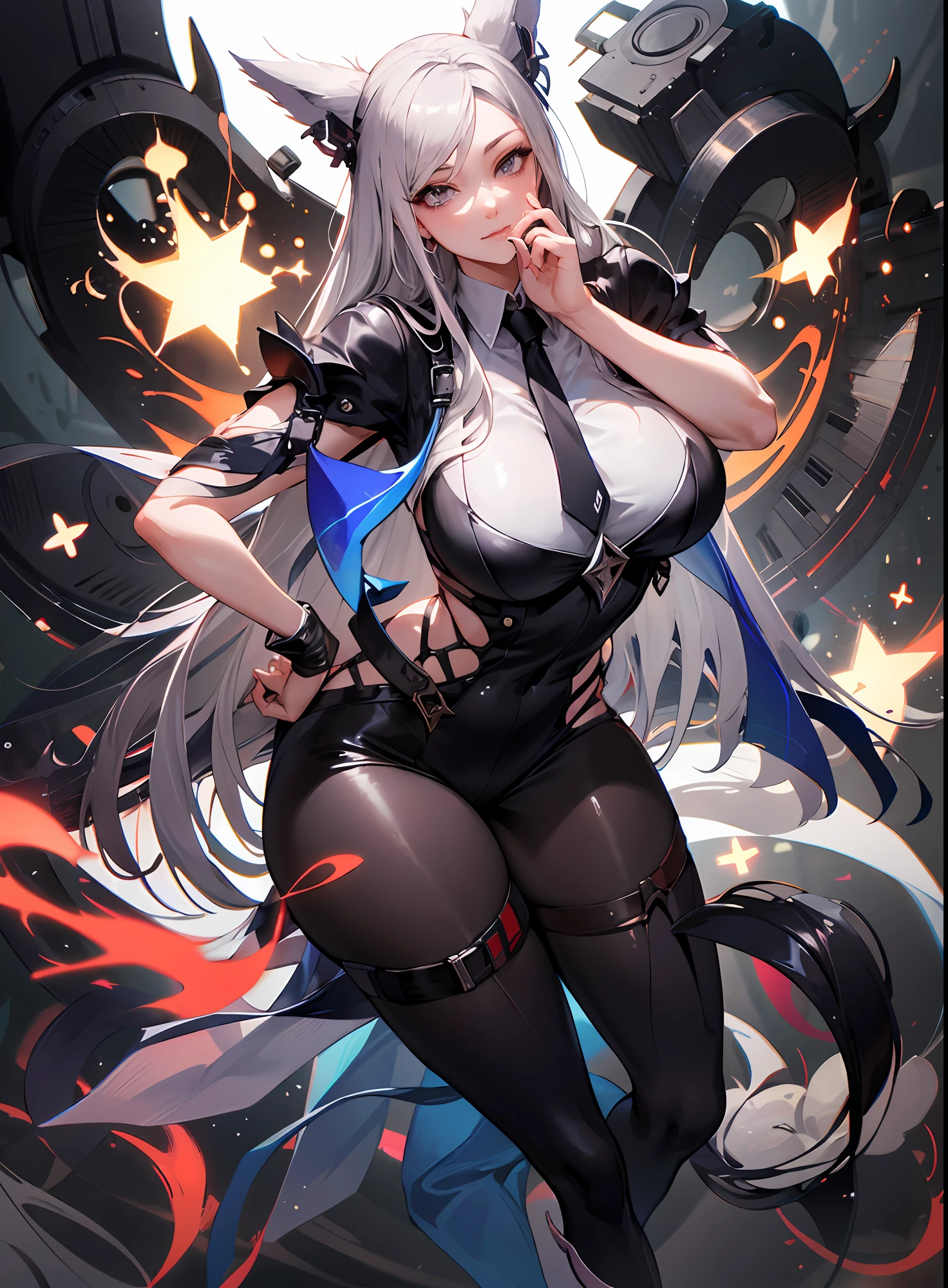 Anime Girl with Pose in Shiny Dress, KDA, Seductive Anime Girl, Seraphim Ahri KDA, Extremely Detailed Art Germ, [ 8K Digital Art ]!, Ross Sakimican, Tifa Lockhart with Gray Hair, Trends in ArtStation Pixiv, Digital Art on Pixiv, Digital Animation Art, 8K wallpaper, minimalist details, rendered with SFM, Guillem H. Pongiluppi, high-quality digital concept art, by Bayard Wu, concept art wallpaper 8K, 8K HD wallpaper digital art, bright colors, (Dynamic angle: 1.4), PerfectNwsjMajic, (Obra-prima, top quality, best quality, official art, beauty and aesthetics: 1.2), extreme detail, colorful, highest detail, Obra-prima, best quality t, reality, anime goddess, movie goddess body shot, beautiful goddess, extremely detailed goddess shot, realistic,