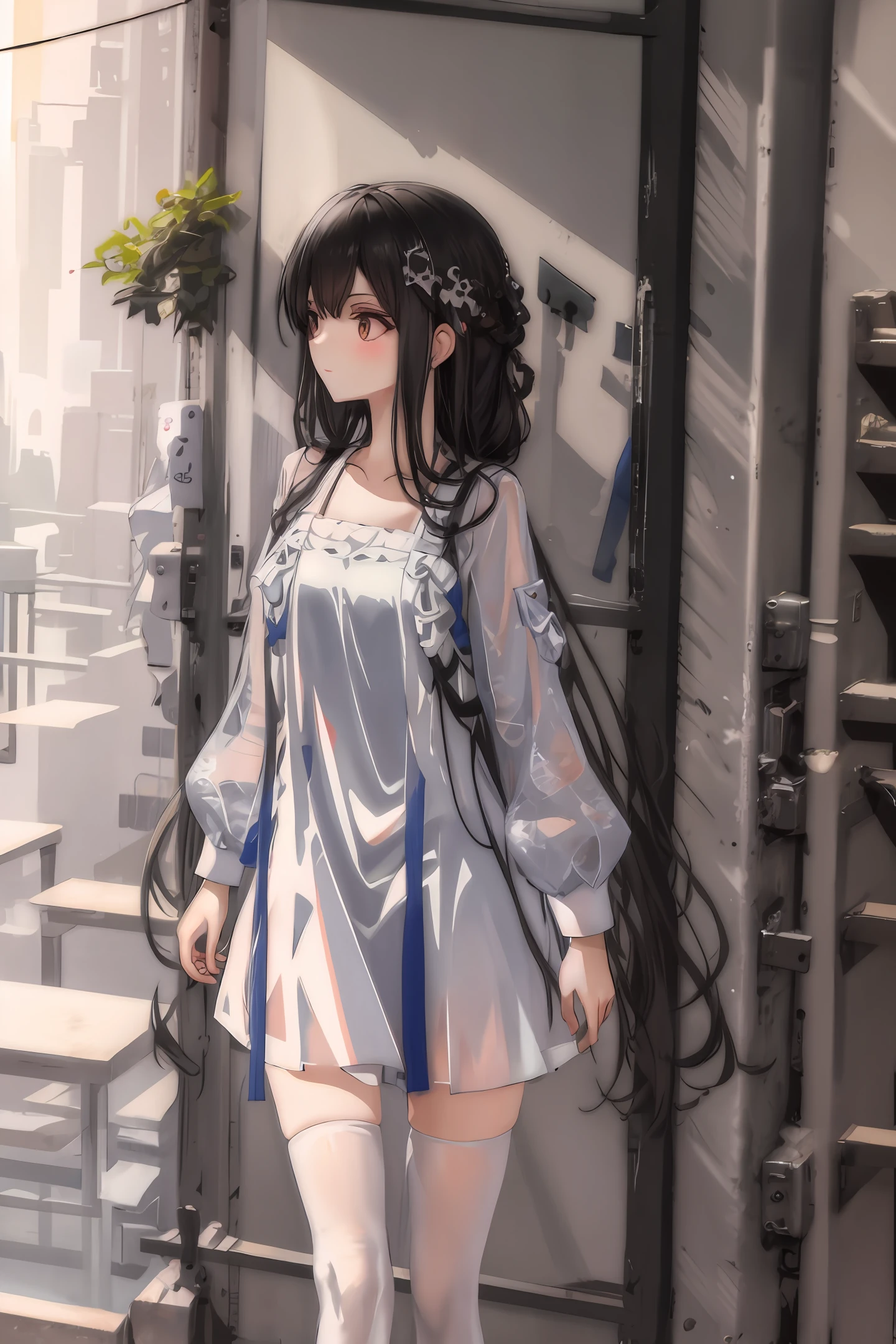 Girl in transparent clothes