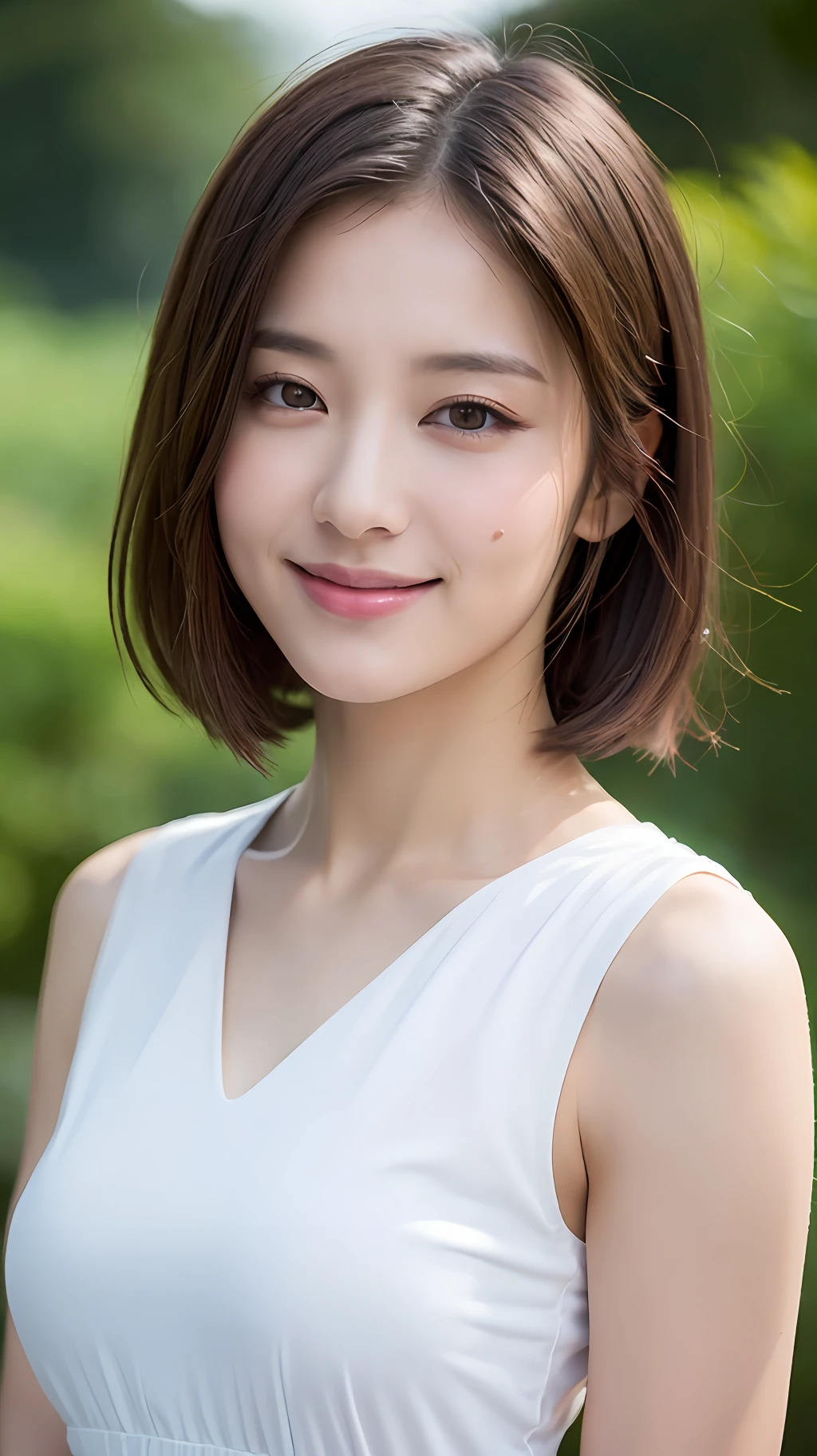 ((Best Quality, 8K, Masterpiece: 1.3)), 1girl, Slim Abs Beauty: 1.3, (Casual hairstyle, No Leaky Chest: 1.2), Dress: 1.1, Super fine face, Delicate eyes, Double eyelids, smile, homely