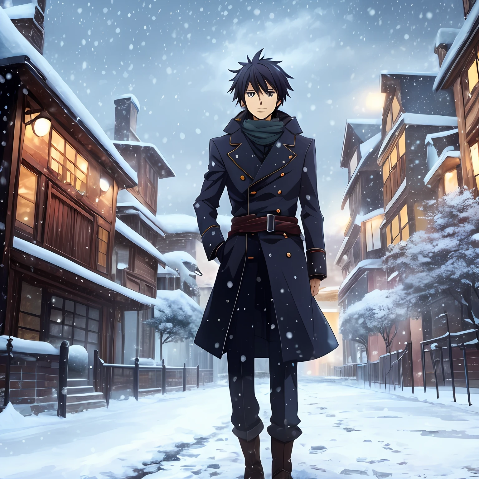 The day I died, it was snowing. Anime characters --auto