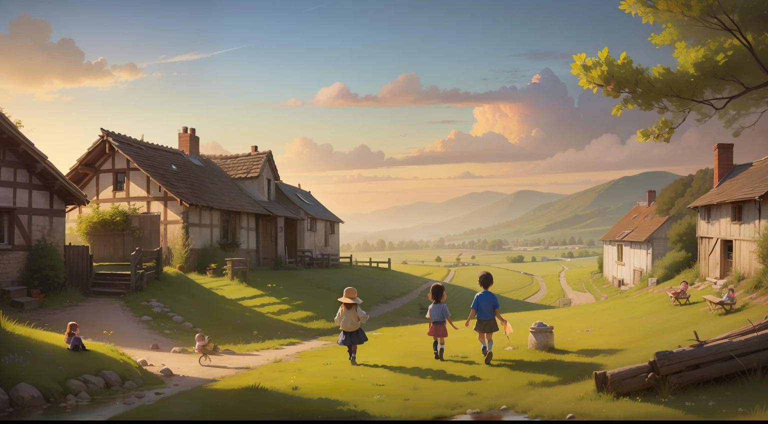 Little children in the countryside --auto