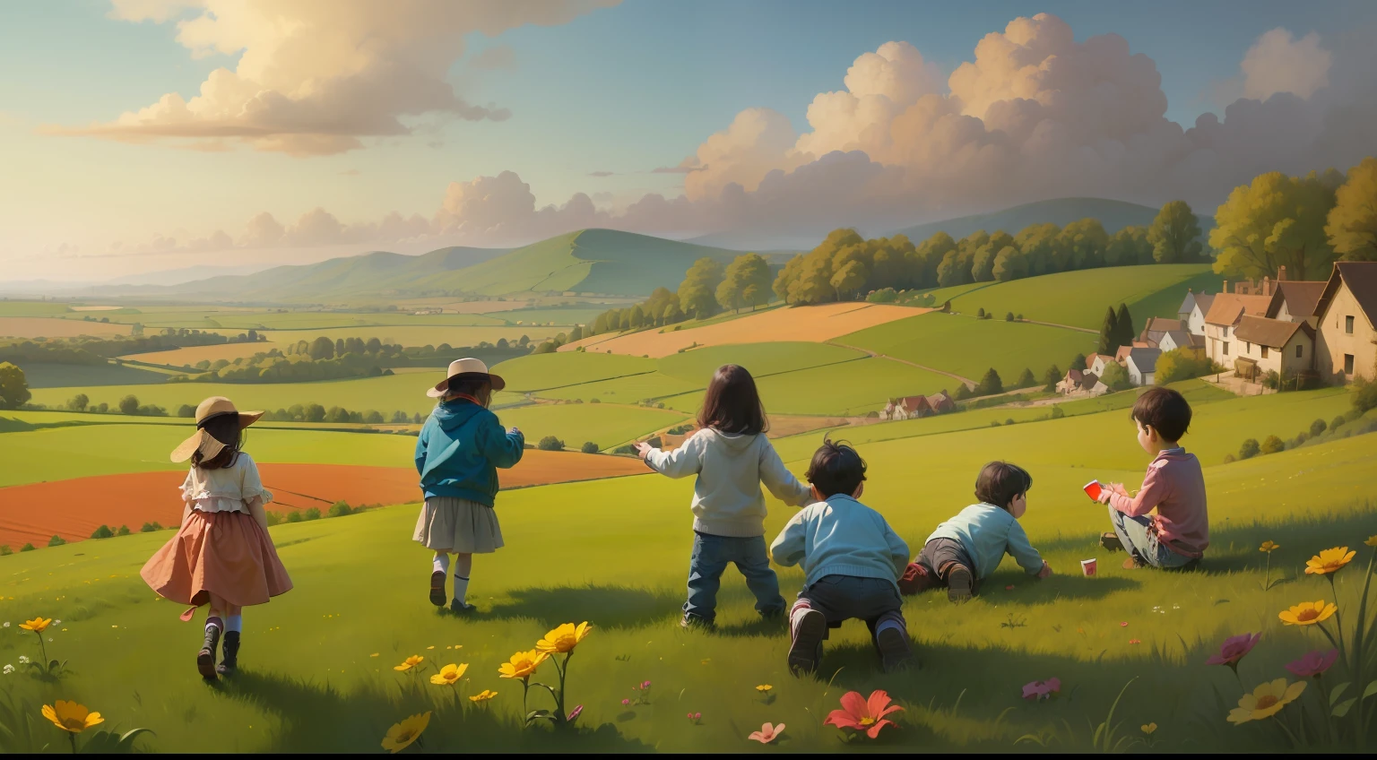 Little children in the countryside --auto