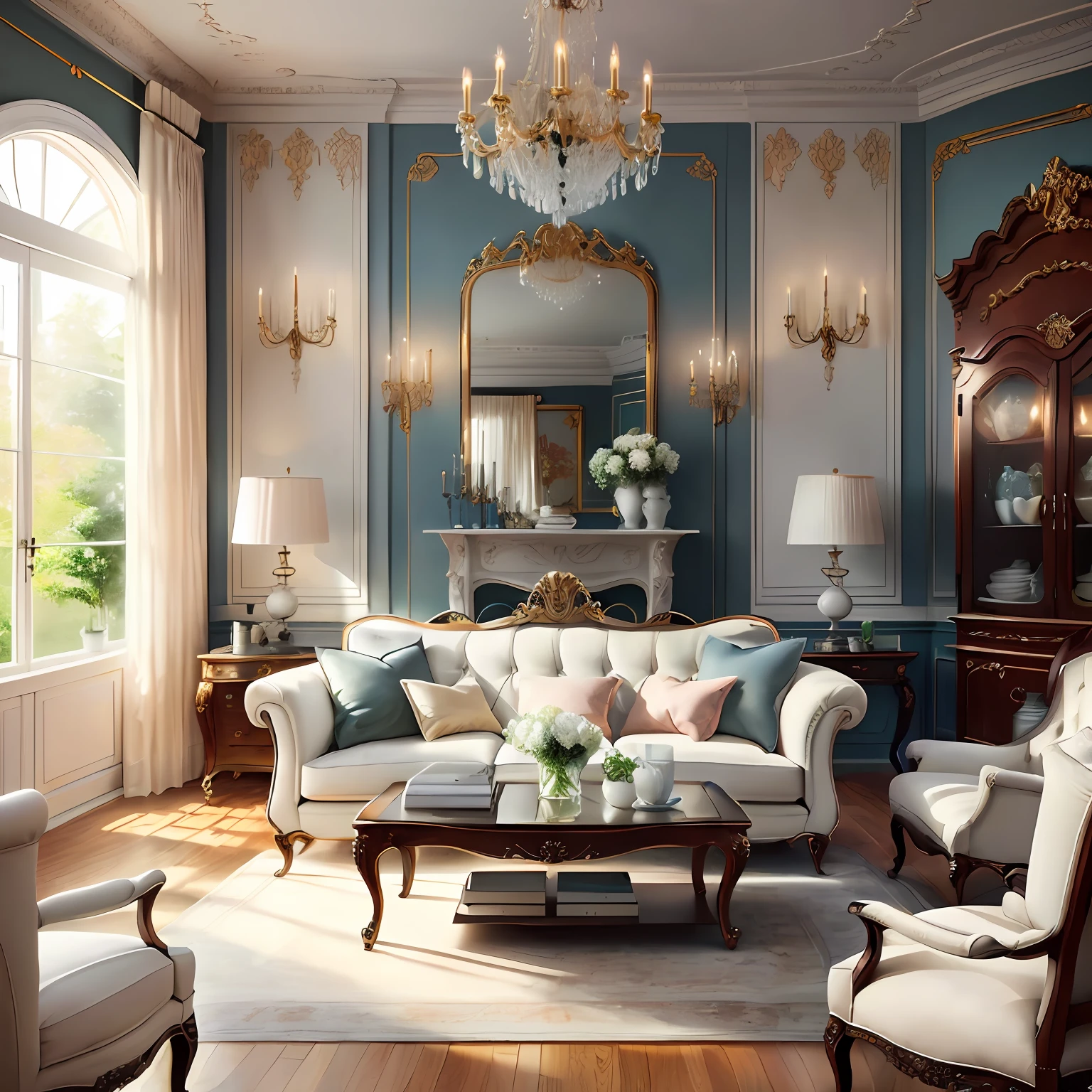 (masterpiece),(high quality), best quality, real,(realistic), super detailed, (full detail),(4k),8k,interior,Living room,white