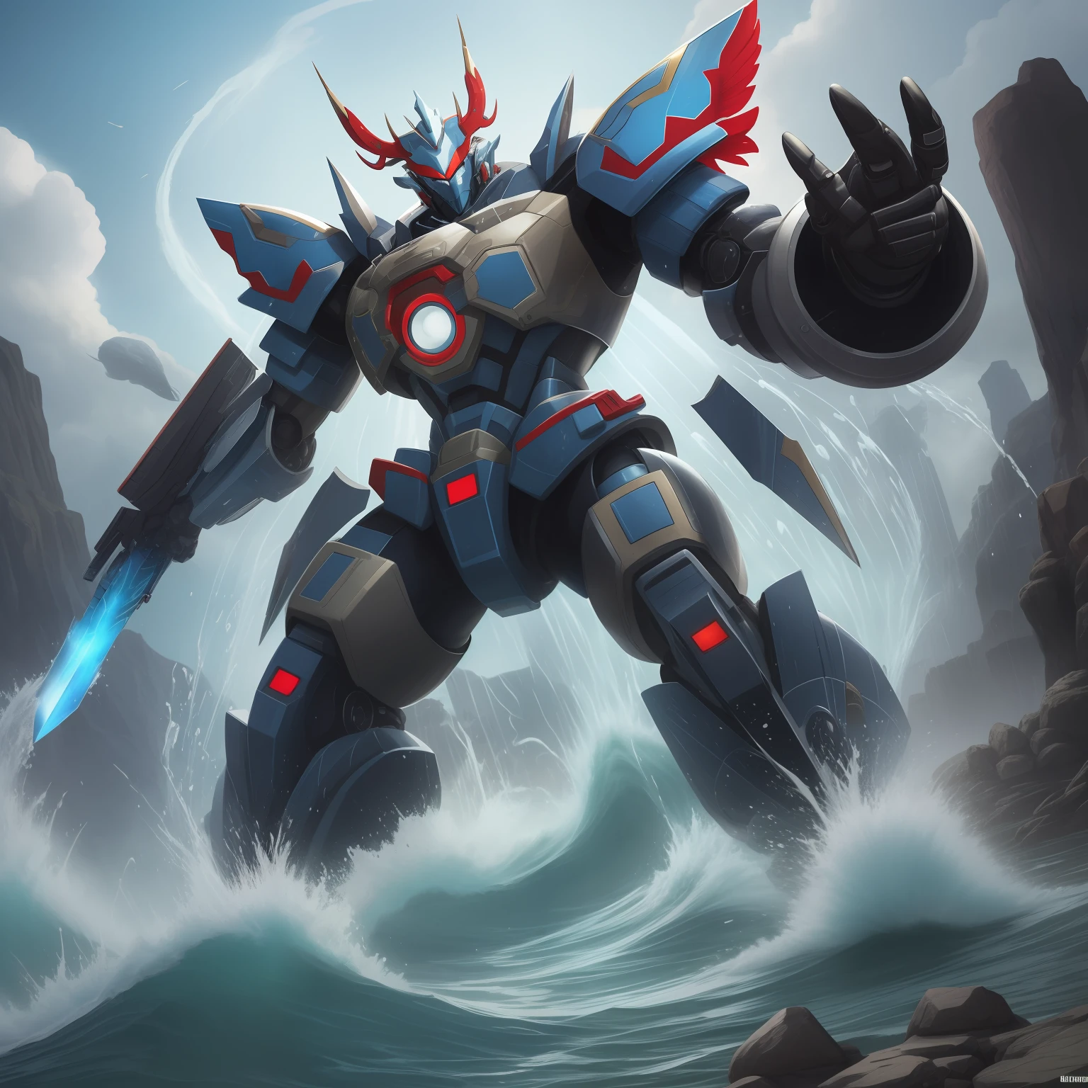 The Basalt Mech is a fictional mecha character that often appears in science fiction works. Xuanwu is one of the four elephants in Chinese mythology, symbolizing the north and water. For this reason, Xuanbai mechs are usually designed as mechs with strong defensive and water attribute capabilities.

Xuanbai mechs usually have a sturdy shell and a powerful shield system that can withstand various attacks and protect the pilot. It is also equipped with powerful weapon systems such as artillery, missiles, and energy swords that can wreak havoc on enemies.

In addition, the Xuanbu mech also has the ability of water attribute, which can move freely in the water and use the power of water to attack and defend. It can generate attack skills such as water walls, water waves, and water pillars, while also using the fluidity and immersion of water to dodge enemy attacks.

In storylines, Xuanbu mechs are often used to protect justice, fight evil forces, or perform special missions. Its great abilities and defensive nature make it the backbone of battle, providing the protagonist with strong support and protection.