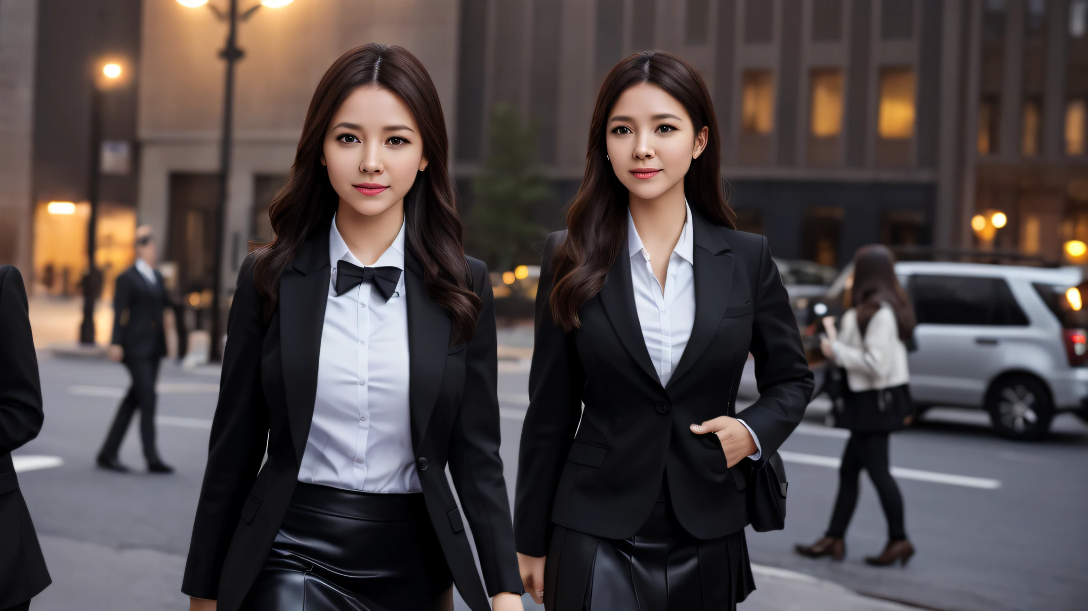 A female professional, dressed in white professional clothes, holding documents, slender, smiling confidently, standing, the scene is in the company, the texture is delicate, the picture is bright and super fine --auto