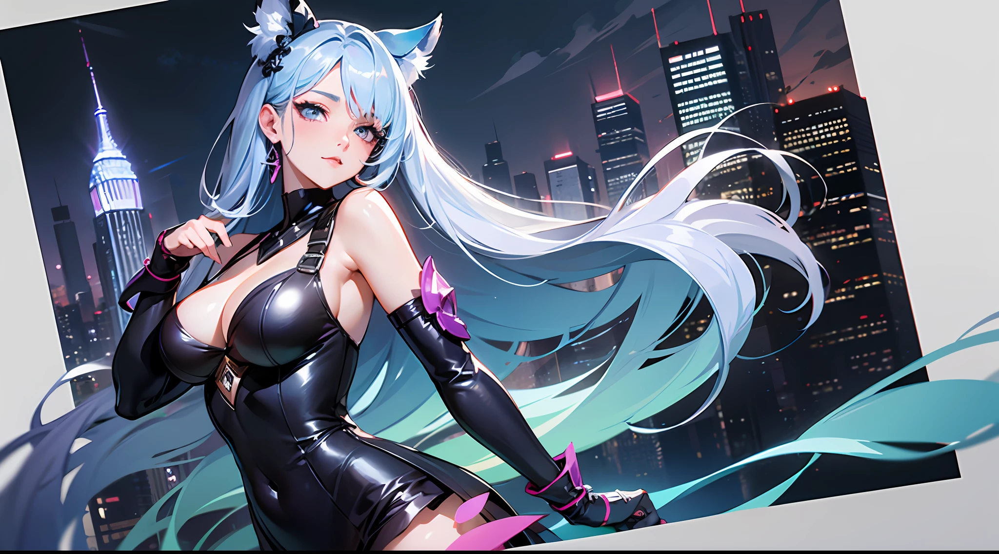 Anime Girl with Pose in Shiny Dress, KDA, Seductive Anime Girl, Seraphim Ahri KDA, Extremely Detailed Art Germ, [ 8K Digital Art ]!, Ross Sakimican, Tifa Lockhart with Gray Hair, Trends in ArtStation Pixiv, Digital Art on Pixiv, Digital Animation Art, 8K wallpaper, minimalist details, rendered with SFM, Guillem H. Pongiluppi, high-quality digital concept art, by Bayard Wu, concept art wallpaper 8K, 8K HD wallpaper digital art, bright colors, (Dynamic angle: 1.4), PerfectNwsjMajic, (Obra-prima, top quality, best quality, official art, beauty and aesthetics: 1.2), extreme detail, colorful, highest detail, Obra-prima, best quality t, reality, anime goddess, movie goddess body shot, beautiful goddess, extremely detailed goddess shot, realistic,