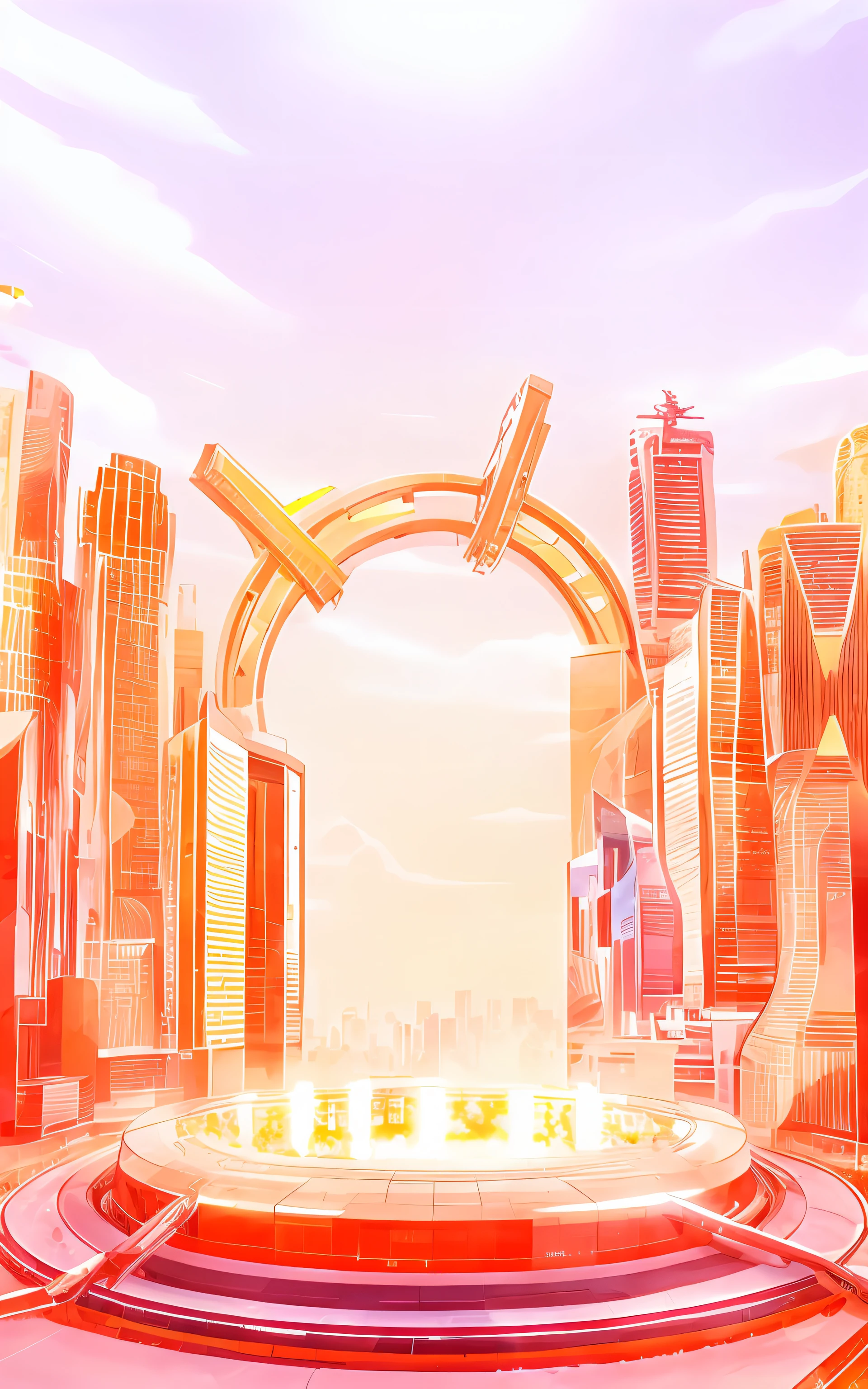 City buildings, sky, transmission channels --auto