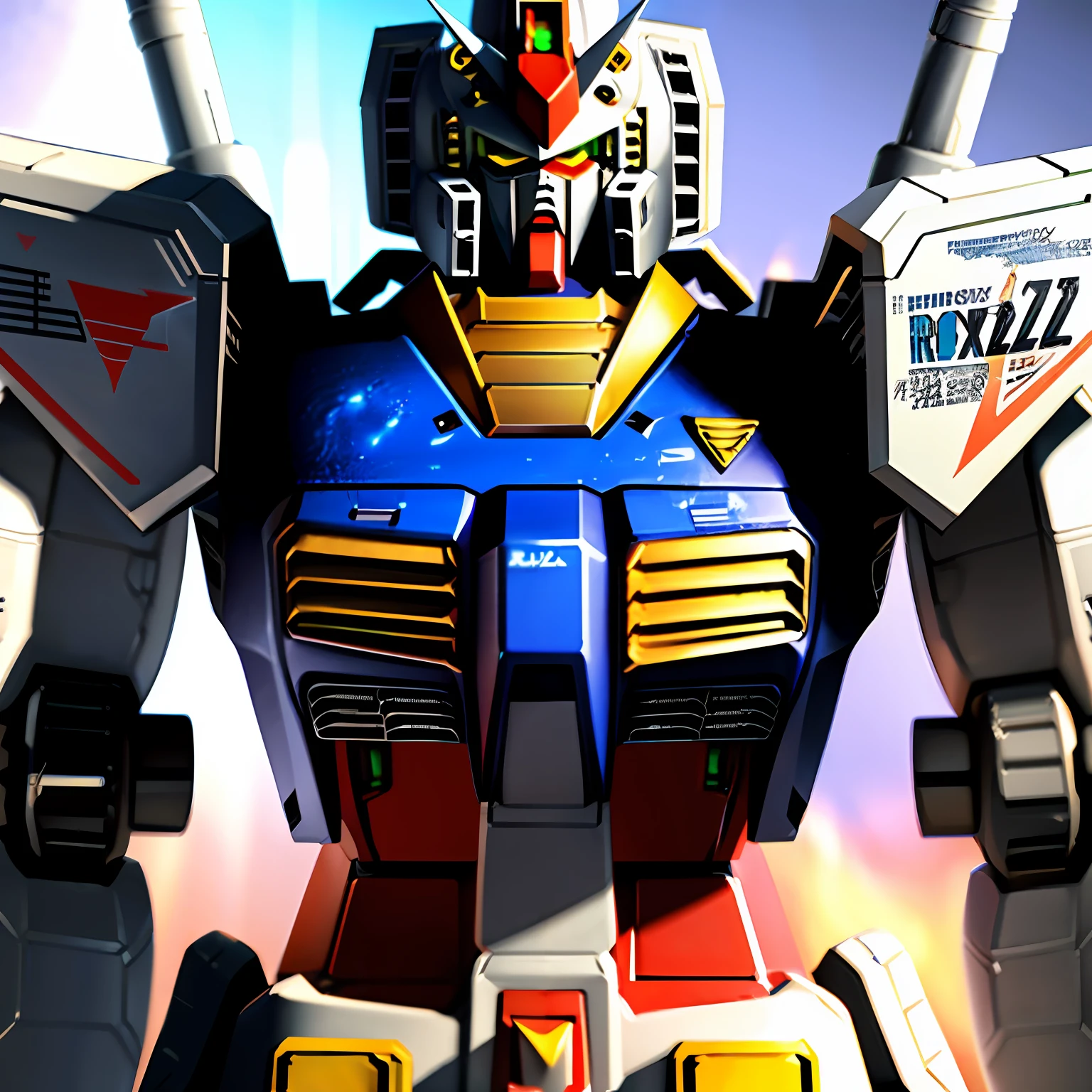 ((Best Quality)), ((Masterpiece)), (High Definition:1.3), 3D, Beautiful, (Cyberpunk:1.2), Universe, Nebula, holding_weapon, (RX-78-2 Gundam:1.3), Facing the viewer, Glowing Eyes, Full Body, (Flying, Swooping, Dynamic, Motion Blur: 1.4), (Giant Mech Wings: 1.6), Looking Up, glowing_eyes, Mecha, panorama, globe, nebula, space, particles, reality, hdr (high dynamic range), ray tracing, nvidia rtx, super resolution, unreal 5, subsurface scattering, pbr texturing, post-processing, anisotropic filtering, depth of field, maximum intelligibility and intelligibility, multi-layer textures, Albedo and specular maps, Surface shading, Accurate simulation of light-material interactions, Perfect proportions, Octane Render, Two-tone lighting, Large aperture, Low ISO, White balance, Rule of thirds, 8K RAW, Efficient subpixel, Subpixel convolution,