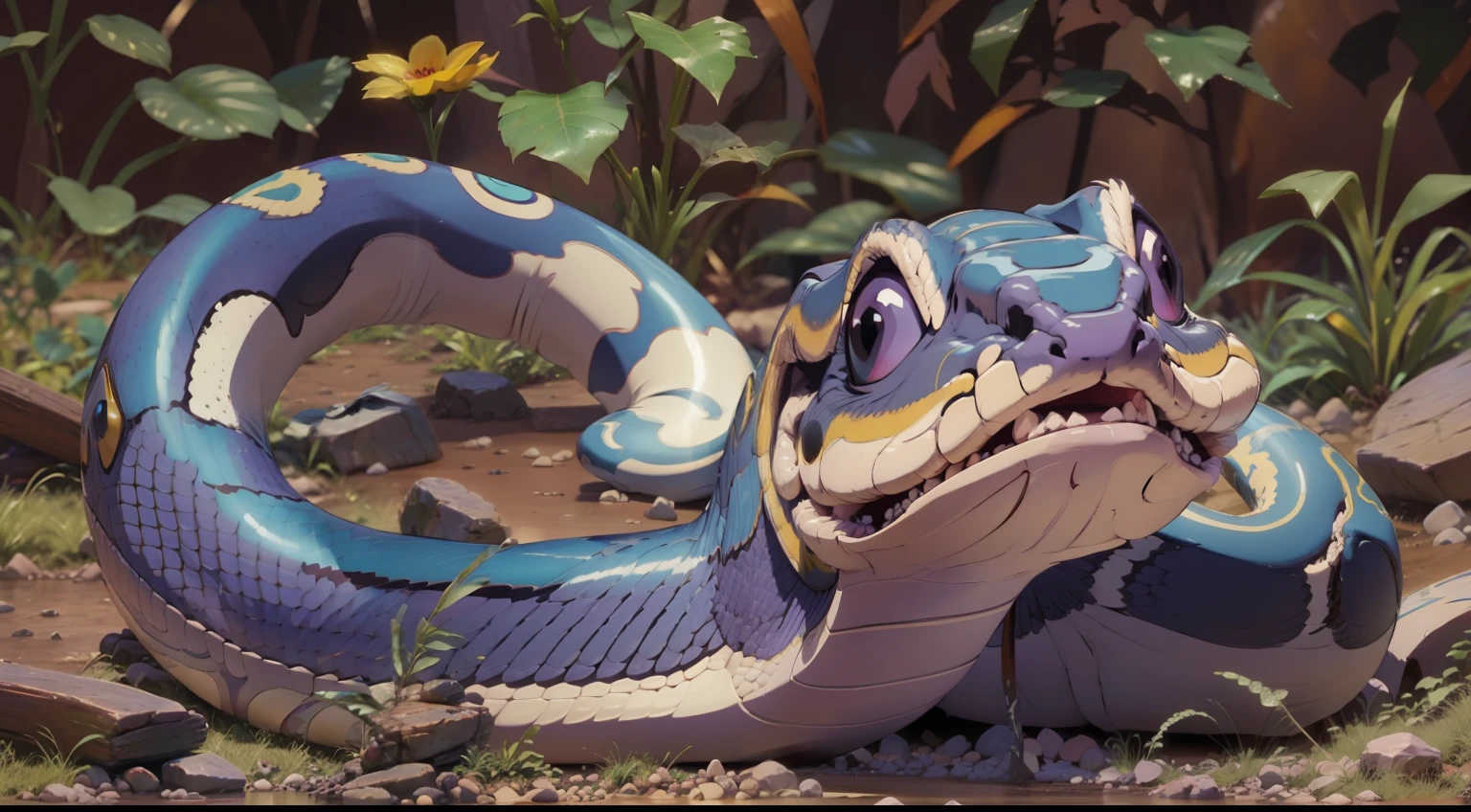 Snake, blue-purple