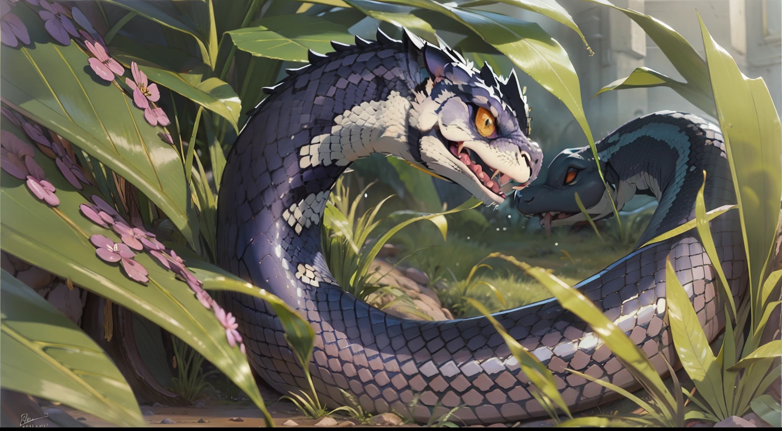 Snake, blue-purple