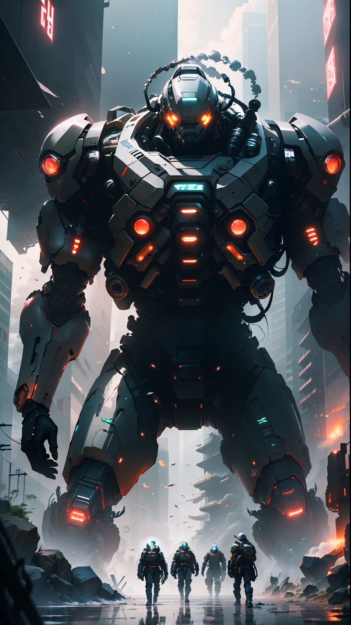 ((Best quality)), ((masterpiece)), (highly detailed:1.3),In a sprawling cyberpunk metropolis, dominated by towering skyscrapers and neon-lit alleys, a dystopian mega corporation known as OmniCorp reigns supreme. OmniCorp, driven by insatiable greed and power, has ventured beyond Earth's boundaries to exploit the vast resources of near-earth objects (NEOs) in a relentless pursuit of profit.Set in a gritty future, where the line between humanity and technology blurs, your images will depict the dark and ruthless world of NEO asteroid mining. Explore the juxtaposition of high-tech machinery, advanced robotics, and human labor as they collaborate to extract precious minerals and resources from the cold depths of space.Capture the scenes of colossal mining rigs, suspended in zero-gravity, relentlessly drilling into massive NEOs, their mechanical arms piercing through the rocky exterior. Show the workers, adorned in cybernetic suits, braving the harsh conditions of space to harvest the valuable ores, their faces obscured by gas masks and reflective visors.Amidst the cold and desolate asteroids, reveal the towering presence of the OmniCorp headquarters—a monolithic structure that casts a shadow over the workers below. Showcase the opulent offices and boardrooms, where executives make decisions that shape the destiny of both the company and the exploited masses.But beneath the shiny veneer of corporate power, unveil the simmering rebellion of the oppressed. Depict the clandestine activities of underground resistance movements, fighting against OmniCorp's iron grip on society. Show their covert operations, hacking into the corporation's networks, and plotting to expose its dark secrets.Incorporate elements of advanced technology, cybernetic enhancements, holographic displays, and augmented reality overlays to accentuate the cyberpunk atmosphere. Explore the contrast between the bleak and polluted cityscape and the infinite expanse of space, emphasizing the impact of humanity
