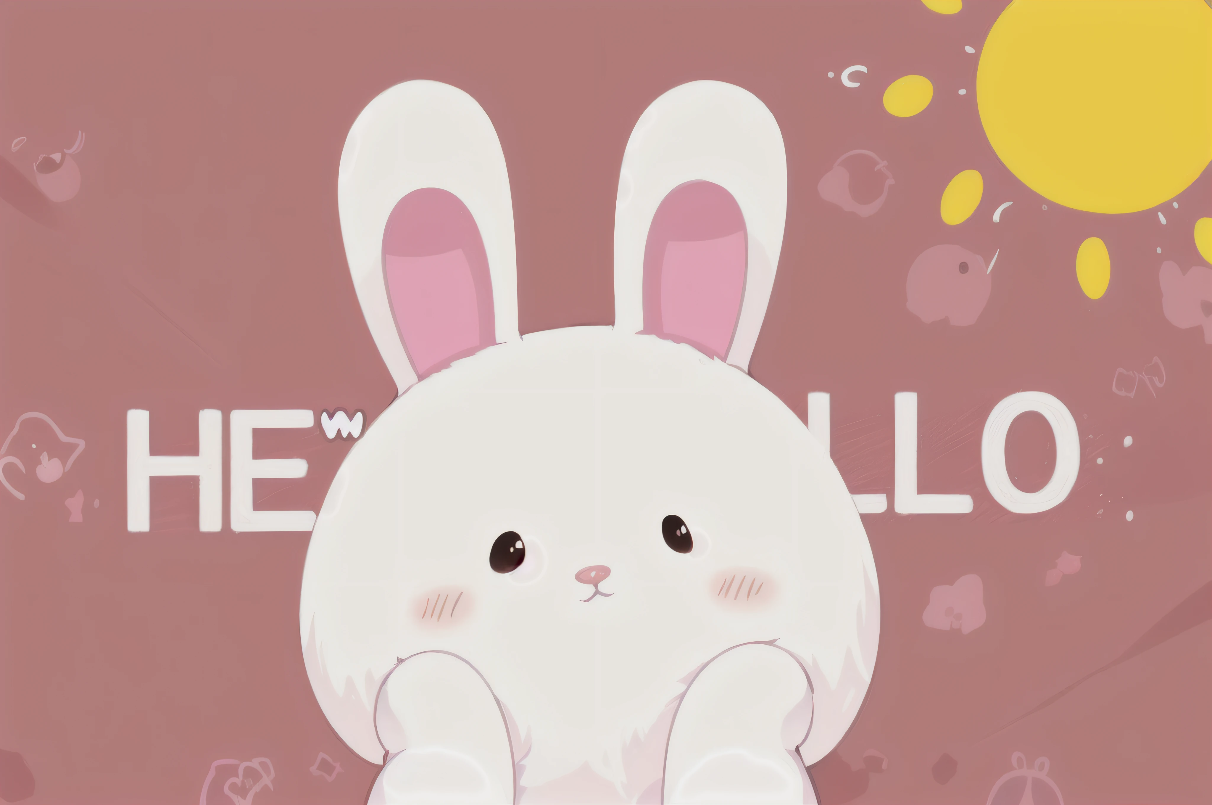 there is a white rabbit that is sitting on a pink surface, cute cartoon, half bunny, rabbit face only, cute anthropomorphic bunny, rabbit_bunny, kawaii, a rabbit full of hope, rabbit, cartoonish cute, the bunny has pink fur, miffy, bunny head, ruan cute vtuber, the rabbit has pink fur