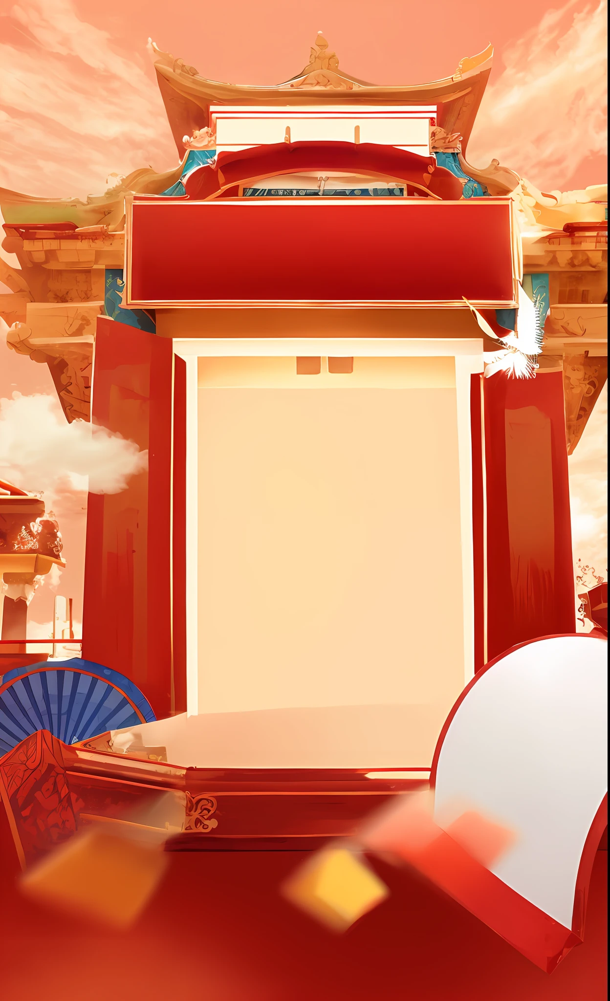 High-definition, ancient architecture, painting, sky, clouds, light sense