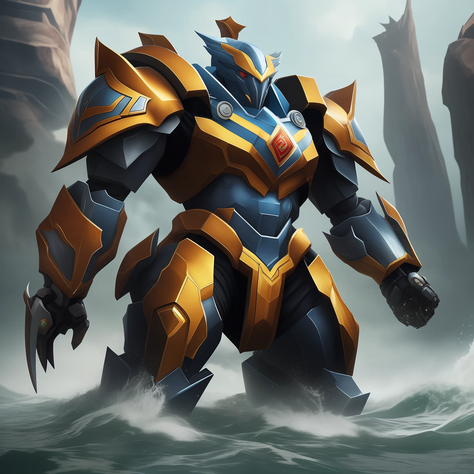The Basalt Mech is a fictional mecha character that often appears in science fiction works. Xuanwu is one of the four elephants in Chinese mythology, symbolizing the north and water. For this reason, Xuanbai mechs are usually designed as mechs with strong defensive and water attribute capabilities.

Xuanbai mechs usually have a sturdy shell and a powerful shield system that can withstand various attacks and protect the pilot. It is also equipped with powerful weapon systems such as artillery, missiles, and energy swords that can wreak havoc on enemies.

In addition, the Xuanbu mech also has the ability of water attribute, which can move freely in the water and use the power of water to attack and defend. It can generate attack skills such as water walls, water waves, and water pillars, while also using the fluidity and immersion of water to dodge enemy attacks.

In storylines, Xuanbu mechs are often used to protect justice, fight evil forces, or perform special missions. Its great abilities and defensive nature make it the backbone of battle, providing the protagonist with strong support and protection.