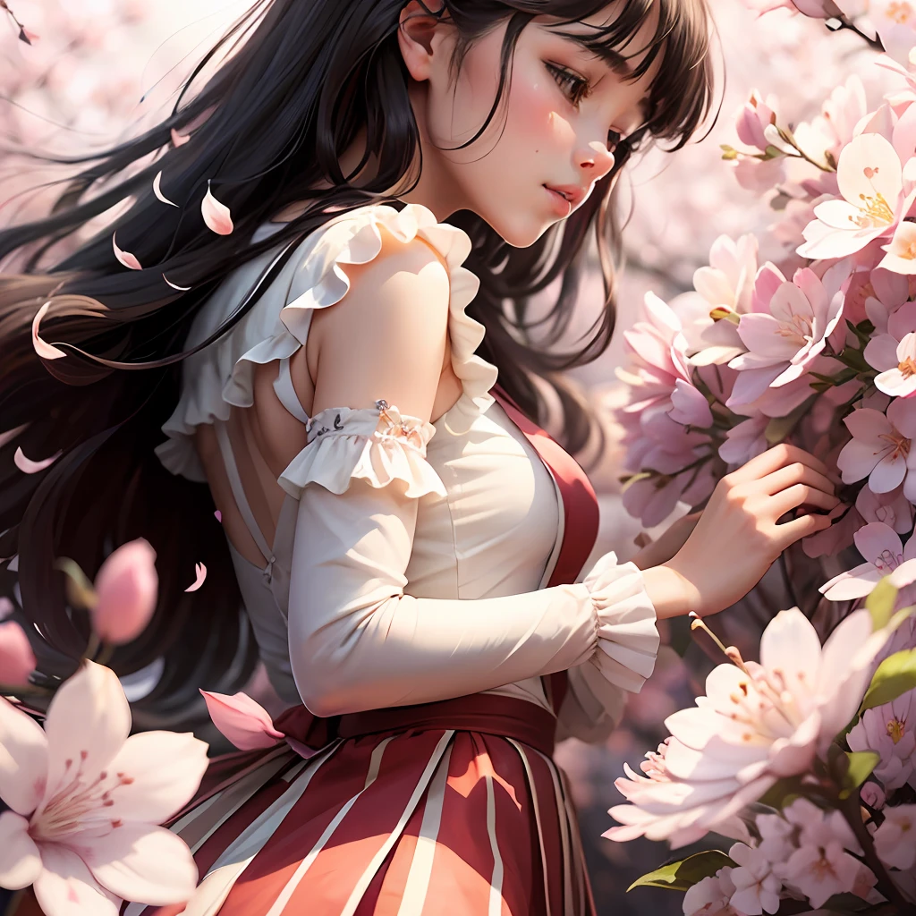 "As the delicate cherry blossoms dance in the gentle breeze, I am reminded of the beauty and fragility of our love. Just like these delicate flowers, our love is a precious and rare thing, and I am grateful every day to have you by my side. May our love blossom and flourish like these cherry blossoms, forever and always." --auto --s2