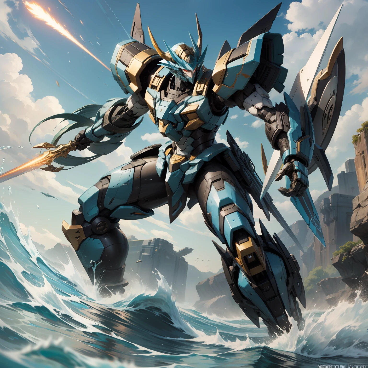The Basalt Mech is a fictional mecha character that often appears in science fiction works. Xuanwu is one of the four elephants in Chinese mythology, symbolizing the north and water. For this reason, Xuanbai mechs are usually designed as mechs with strong defensive and water attribute capabilities.

Xuanbai mechs usually have a sturdy shell and a powerful shield system that can withstand various attacks and protect the pilot. It is also equipped with powerful weapon systems such as artillery, missiles, and energy swords that can wreak havoc on enemies.

In addition, the Xuanbu mech also has the ability of water attribute, which can move freely in the water and use the power of water to attack and defend. It can generate attack skills such as water walls, water waves, and water pillars, while also using the fluidity and immersion of water to dodge enemy attacks.

In storylines, Xuanbu mechs are often used to protect justice, fight evil forces, or perform special missions. Its great abilities and defensive nature make it the backbone of battle, providing the protagonist with strong support and protection.