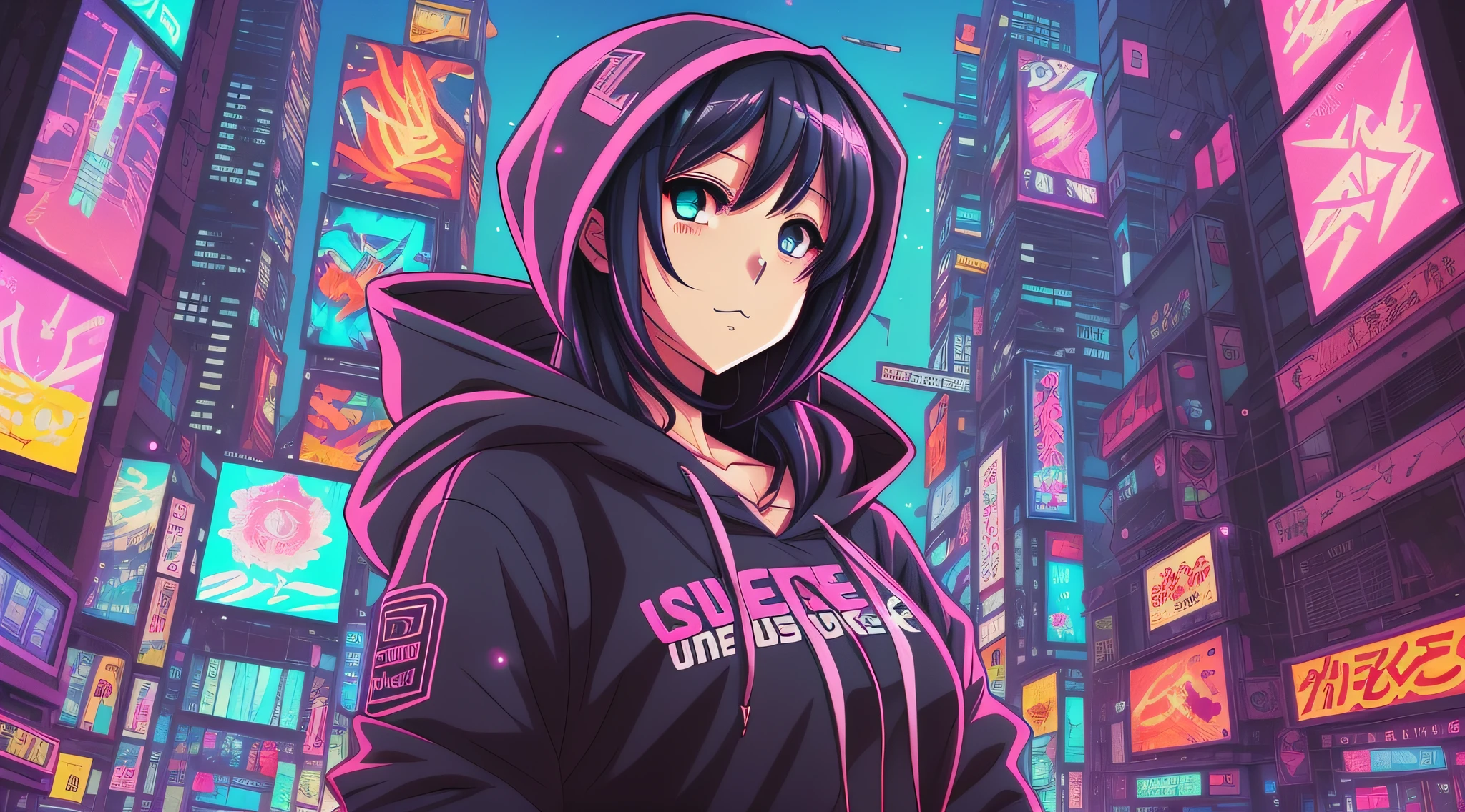 anime girl with glowing eyes and black hair in a city, anime cyberpunk art, cyberpunk anime girl, digital cyberpunk anime art, female cyberpunk anime girl, cyberpunk anime art, digital cyberpunk - anime art, cyberpunk anime girl mech, anime cyberpunk, modern cyberpunk anime, cyberpunk art style, anime style 4 k, cyberpunk themed art, cyberpunk anime girl in hoodie