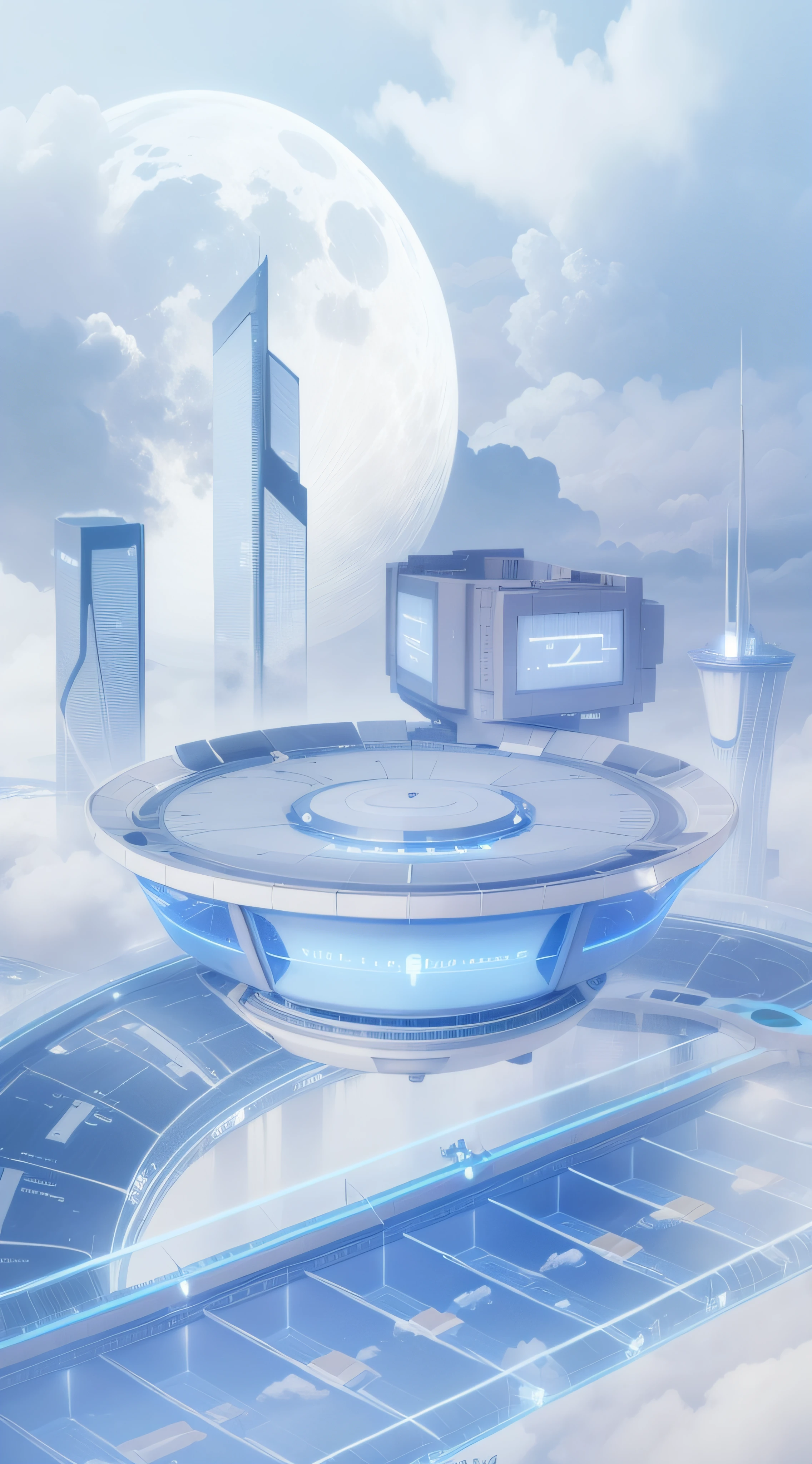 Futuristic clock tower in the middle of futuristic city and clouds, futuristic spaceport, futuristic environment, futuristic utopian city, futuristic utopian metropolis, futuristic high-tech architecture, futuristic city background, futuristic city background, futuristic city background, futuristic cityscape, futuristic cityscape, futuristic cityscape, futuristic cityscape, futuristic cityscape --auto