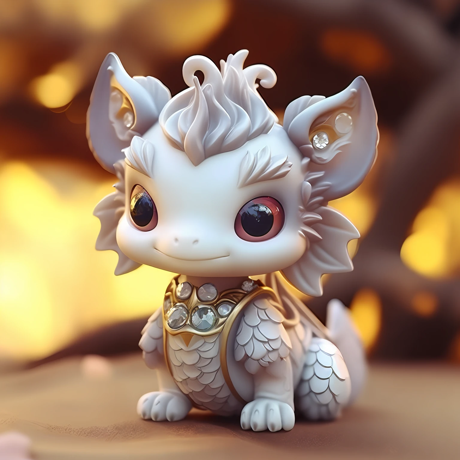 Dragon, cute, non-human, gold ingot, big eyes, cartoon version, --auto