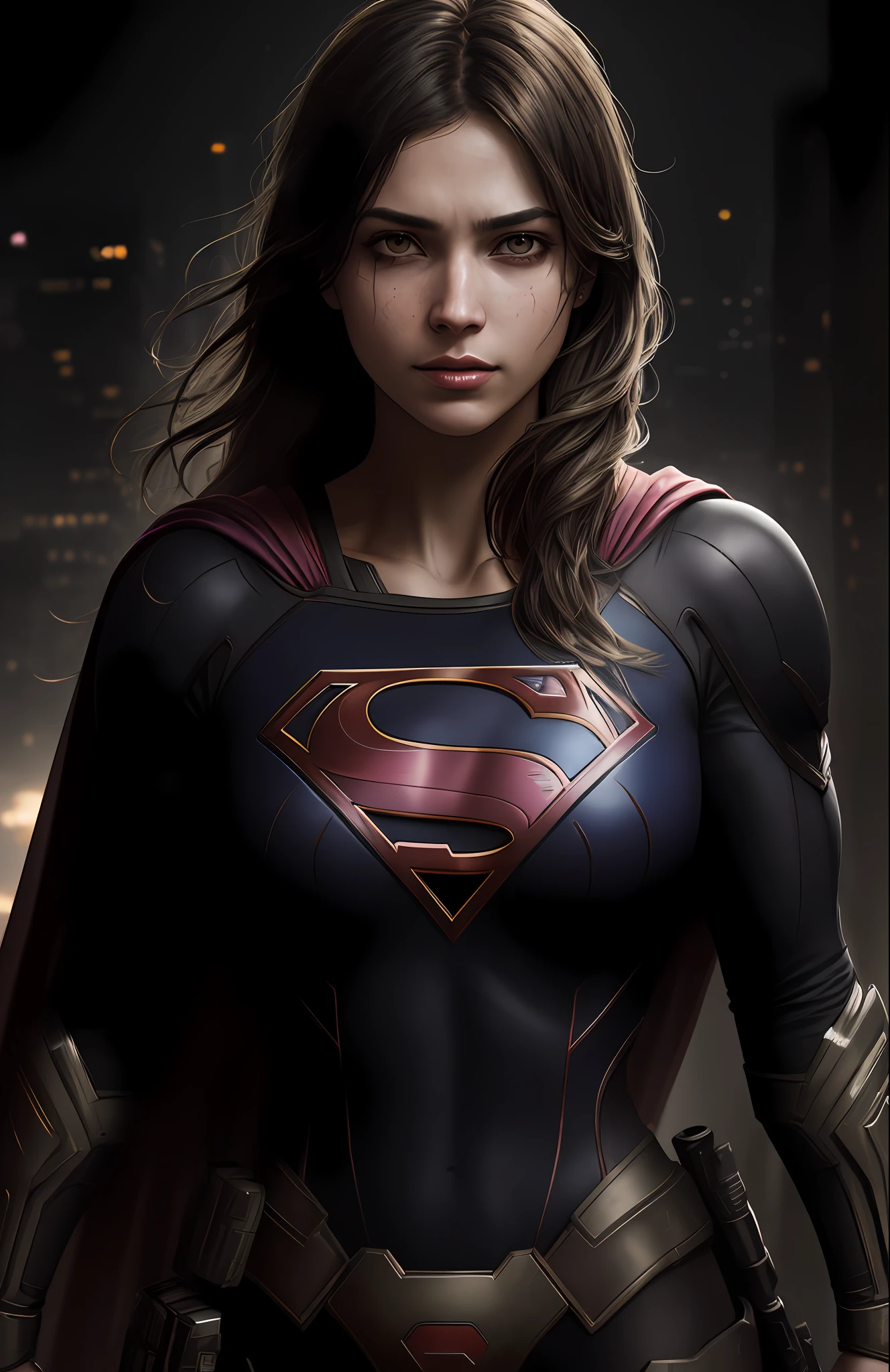 (Dark Shot: 1.1), Epic Realistic, Supergirl from DC, Gradient Yellow, Black, Brown & Magenta, Grunge Aesthetic!!! graffiti tag wall background, art by Greg Rutkowski and artgerm, soft cinematic light, Adobe Lightroom, darkroom, HDR, intricate, highly detailed, (depth of field: 1.4), faded, (neutral colors: 1.2), (hdr: 1.4), (muted colors: 1.2), hyper-detail (artstation: 1.4), cinematic, warm light, dramatic light (complex details: 1.1)
