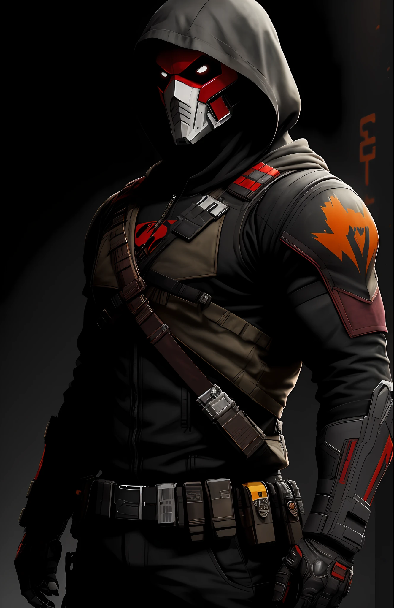 (dark shot: 1.1), epic realistic, Red Hood from DC, yellow gradient, black, brown and magenta color scheme, grunge aesthetics!!! graffiti tag wall background, art by Greg Rutkowski and artgerm, soft cinematic light, Adobe Lightroom, darkroom, HDR, intricate, highly detailed, (depth of field: 1.4), faded, (neutral colors: 1.2), (hdr: 1.4), (muted colors: 1.2), hyper-detail (artstation: 1.4), cinematic, warm light, dramatic light (complex details: 1.1)