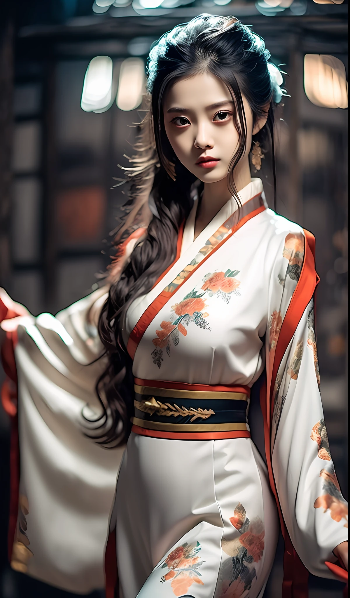 best quality, masterpiece, highres, wuxia 1girl, Japanese dress, super Beautiful face, super beautiful eye, super beautiful hair, blonde hair