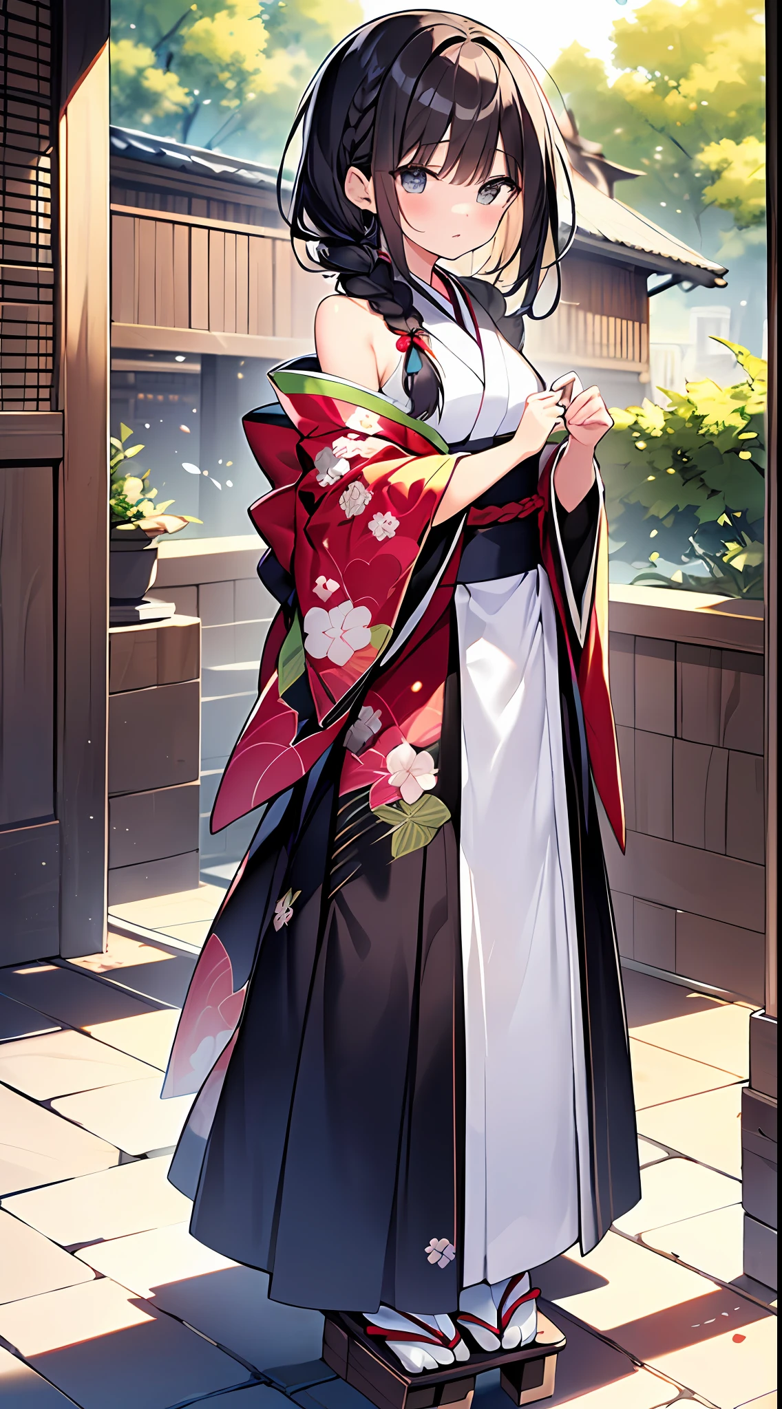 (Incredibly Absurdres Absolutely Resolution: 1.5), Top Quality, Masterpiece, Ultra High Definition, 8k, (Multiple Girls), (Light Colored Kimono, Geta) BREAK Shoujo Manga Style, (Loli), Soft Line Art, Digital Enhancement, Shojo Manga Touch, Hairstyle Fax, Environment Change Scene, Hairstyle Fax, Shoujo Mangacore, (((Length of hair to shoulders))), ((((Short braid))), Shrine, Precinct, Full Body View Angle, entangle, Beautiful and aesthetic: 1.5, High quality: 1.3