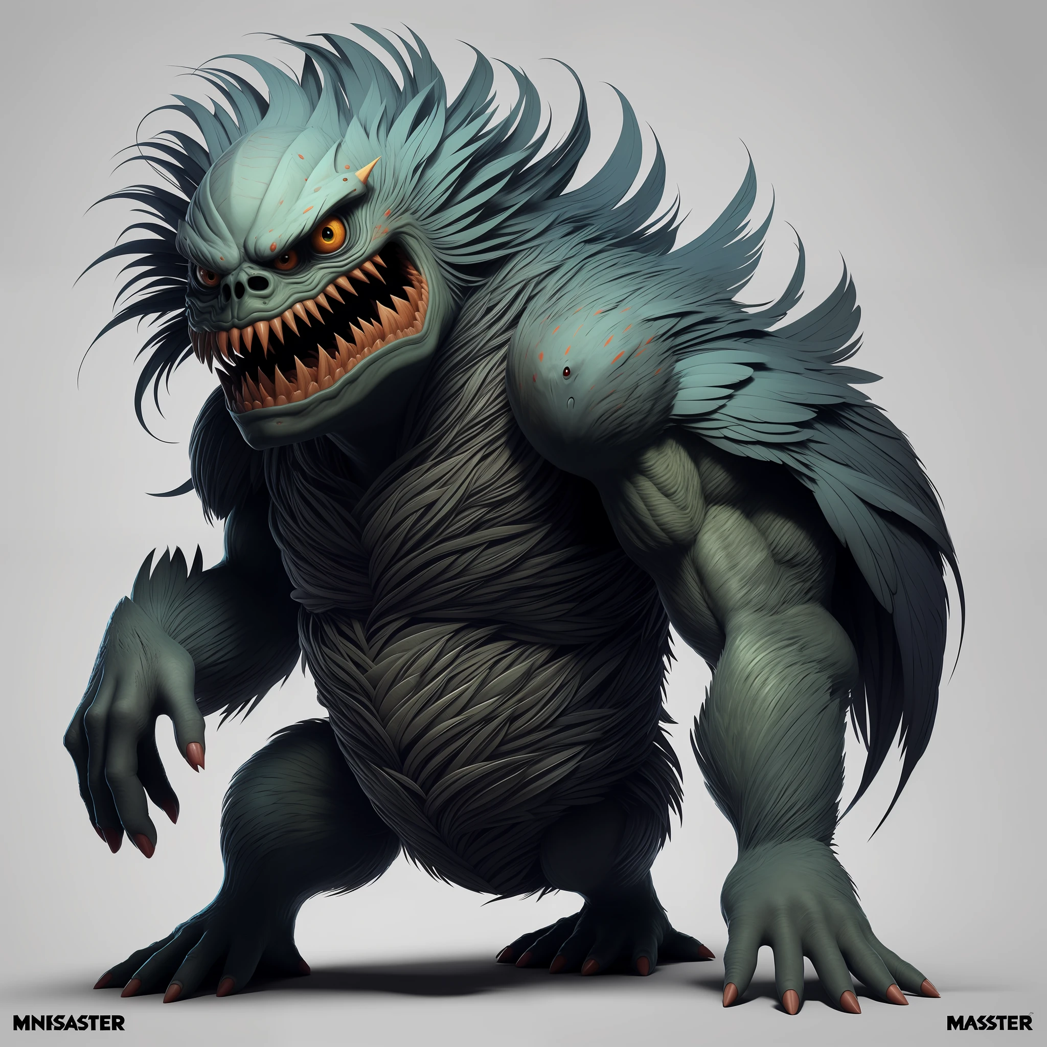 A fantz monster design, feathers, ultra detailed,