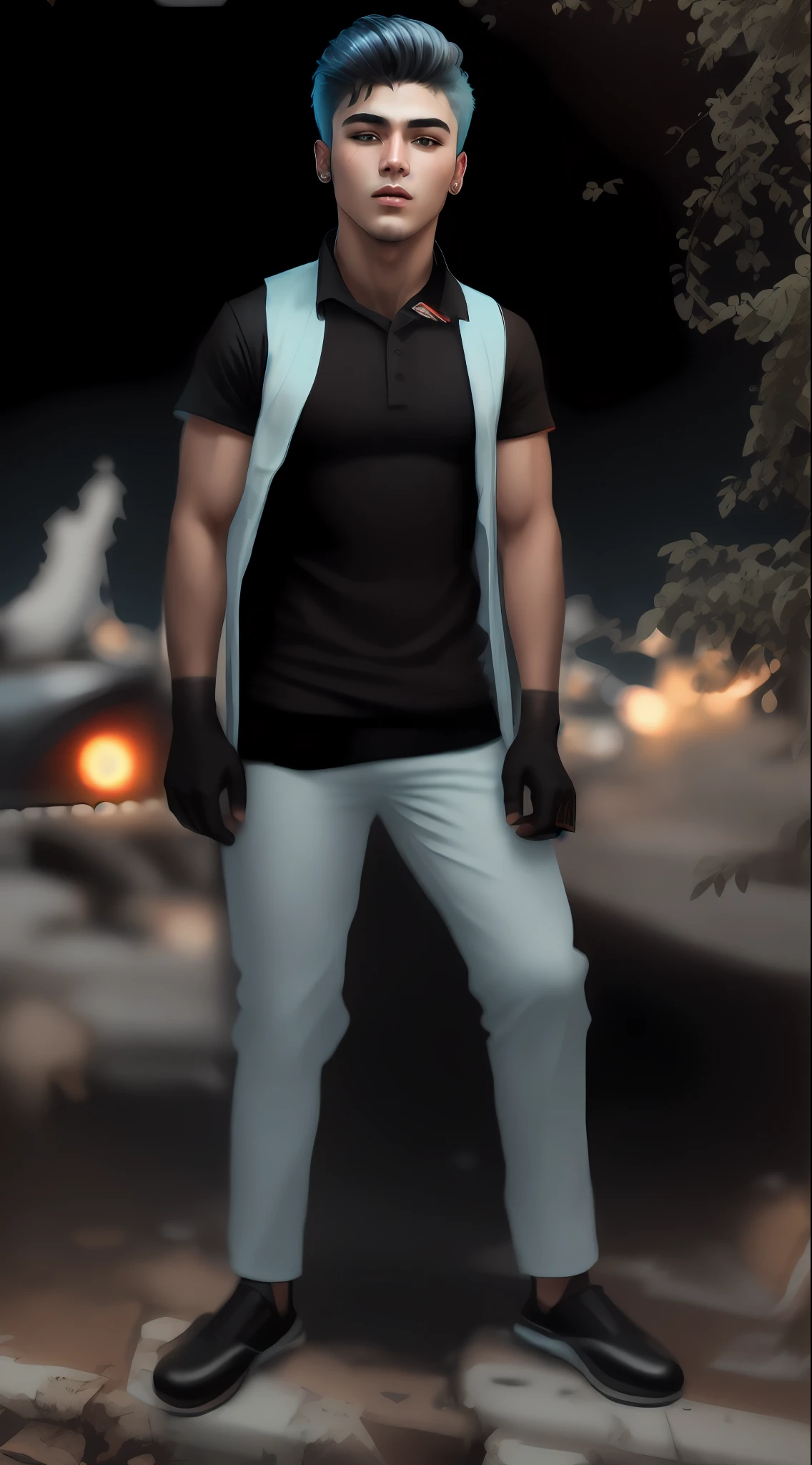 Change background cyberpunk handsome boy smooth face, realistic face ,8k, ultra realistic,