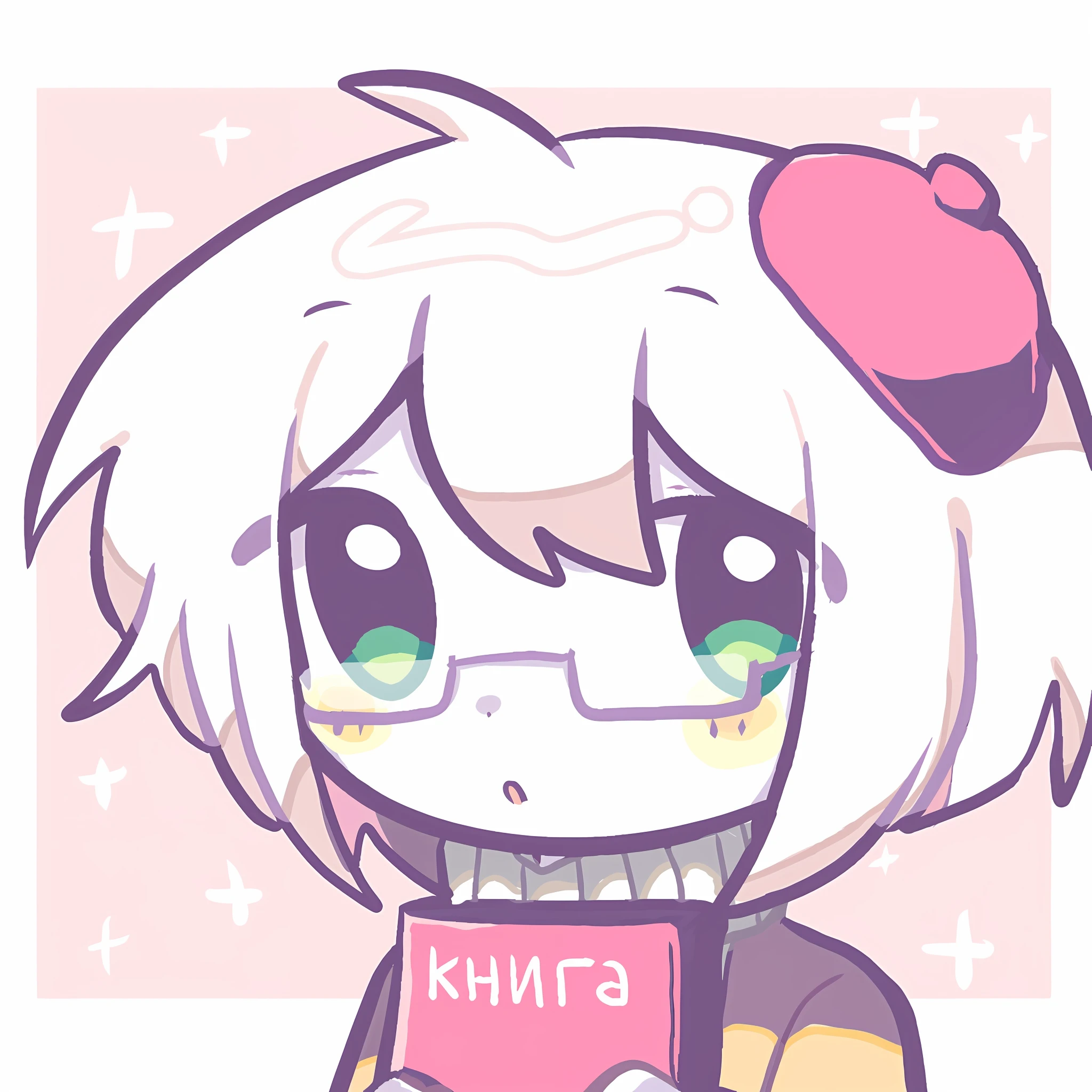 anime girl with a book in her hands, [[[[grinning evily]]]], kinmoza!, konachan, kashin, cute character, uwu, smol, inspired by Puru, by Puru, in an anime style, wry smirk, inspired by Kun Can, cute anime face, pixiv, kawaii realistic portrait
