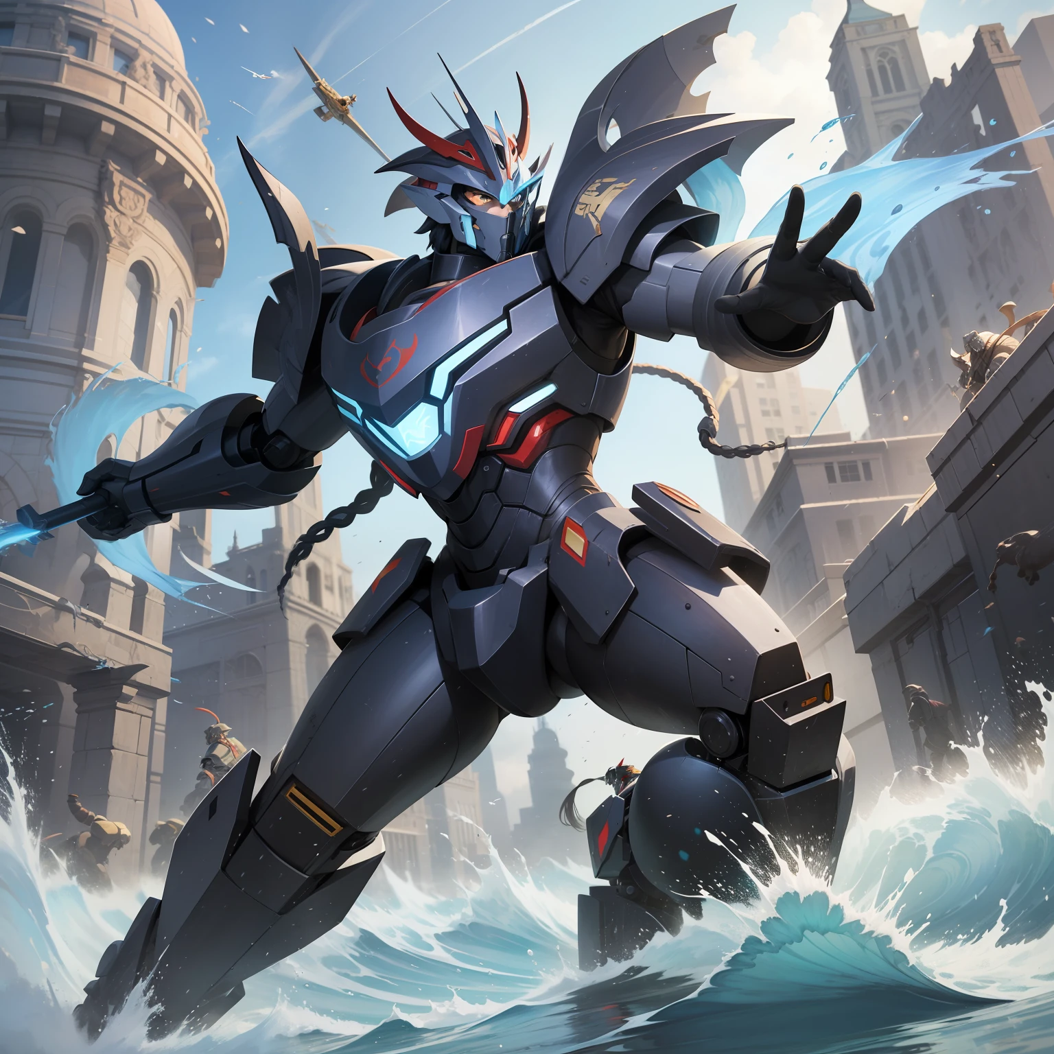 The Basalt Mech is a fictional mecha character that often appears in science fiction works. Xuanwu is one of the four elephants in Chinese mythology, symbolizing the north and water. For this reason, Xuanbai mechs are usually designed as mechs with strong defensive and water attribute capabilities.

Xuanbai mechs usually have a sturdy shell and a powerful shield system that can withstand various attacks and protect the pilot. It is also equipped with powerful weapon systems such as artillery, missiles, and energy swords that can wreak havoc on enemies.

In addition, the Xuanbu mech also has the ability of water attribute, which can move freely in the water and use the power of water to attack and defend. It can generate attack skills such as water walls, water waves, and water pillars, while also using the fluidity and immersion of water to dodge enemy attacks.

In storylines, Xuanbu mechs are often used to protect justice, fight evil forces, or perform special missions. Its great abilities and defensive nature make it the backbone of battle, providing the protagonist with strong support and protection.
