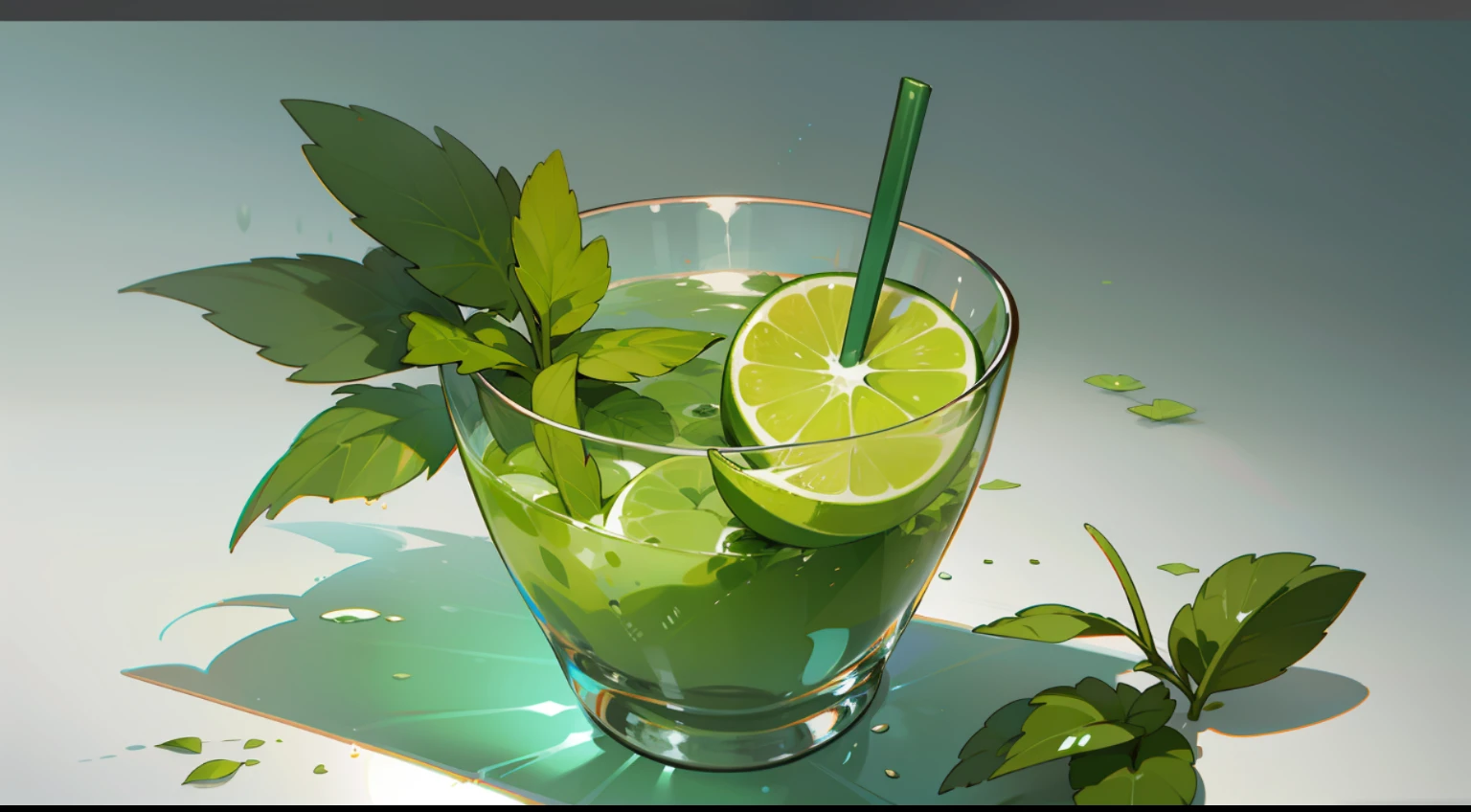 isometric,mojito,mint,lime,jelly,glass,flowers,pixel art,hyper detail ,Octene render