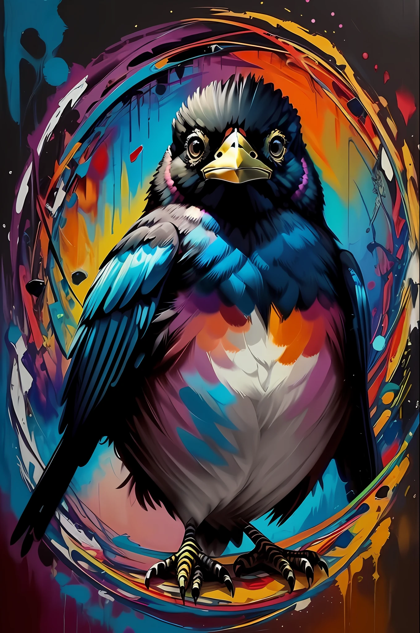 (Black Bird), Eduardo Kobra padding ,wall PORTRAIT geometric multidimensional, art, chibi,
yang016k, beautiful, colorful,
masterpieces, top quality, best quality, official art, beautiful and aesthetic,