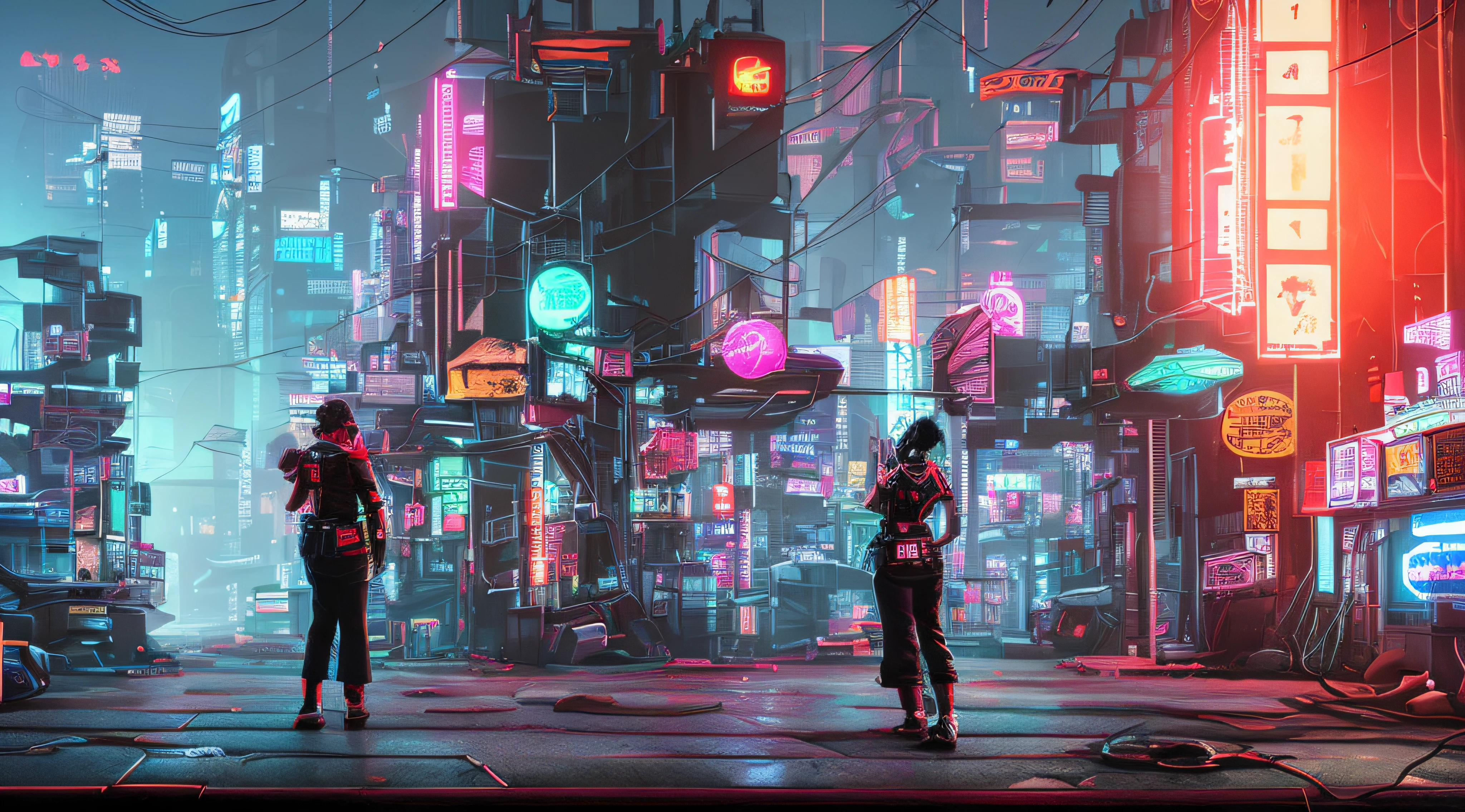 (an artistic photograph of a cyberpunk prostitute),full body shot, centered, (extremely detailed:1.2), (intricate neon slums in the background:1.1), hyper-detailed, (soft lighting:1.2), high resolution, filmic grain.