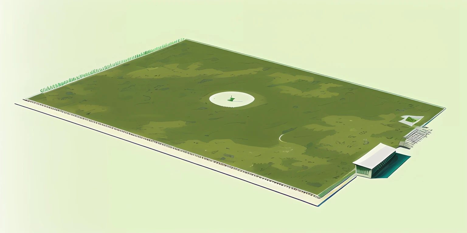Illustrations, stick figures, vector patterns, a large green archipelago on the left and a dry island on the lower right, a stark contrast.